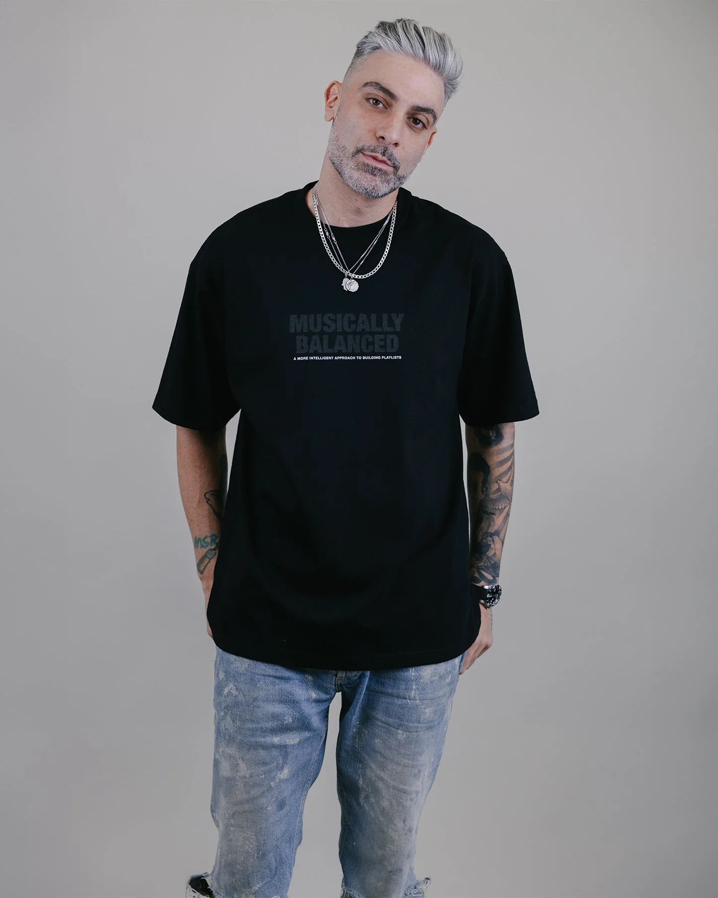 Musically Balanced | Heavyweight Black Graphic Tee - Image 3