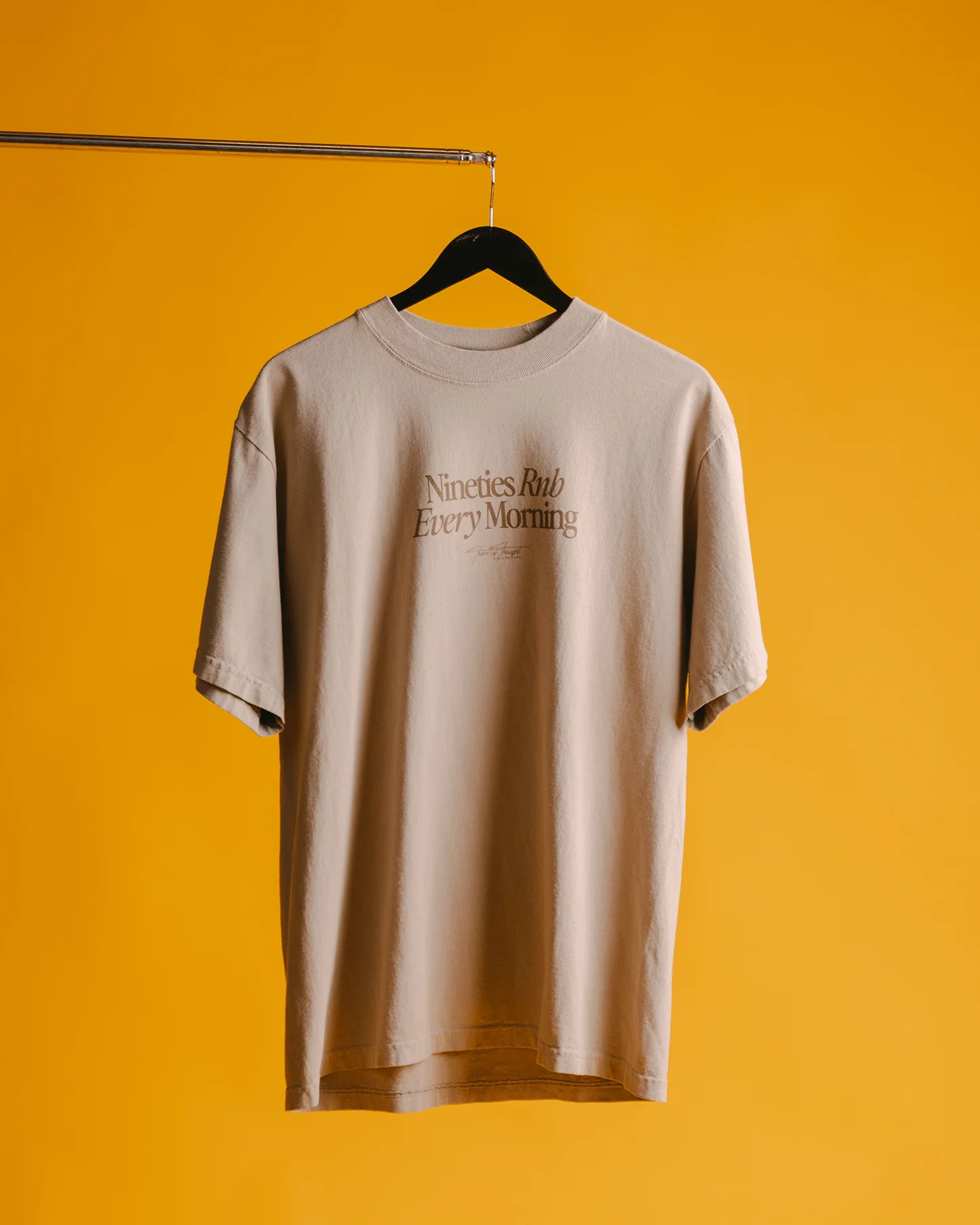 Nineties Rnb Every Morning V2 | Oversized Oatmeal Graphic Tee - Image 4
