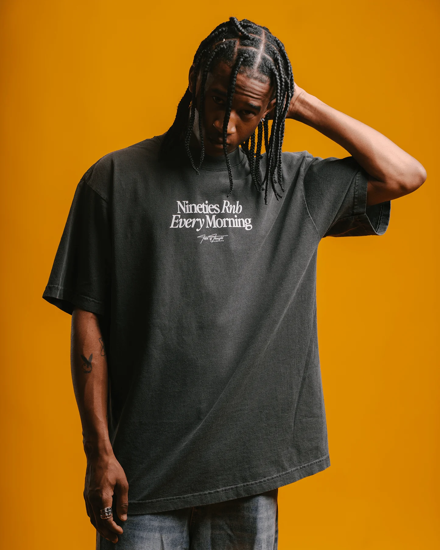 Nineties Rnb Every Morning V2 | Oversized Shadow Graphic Tee - Image 5