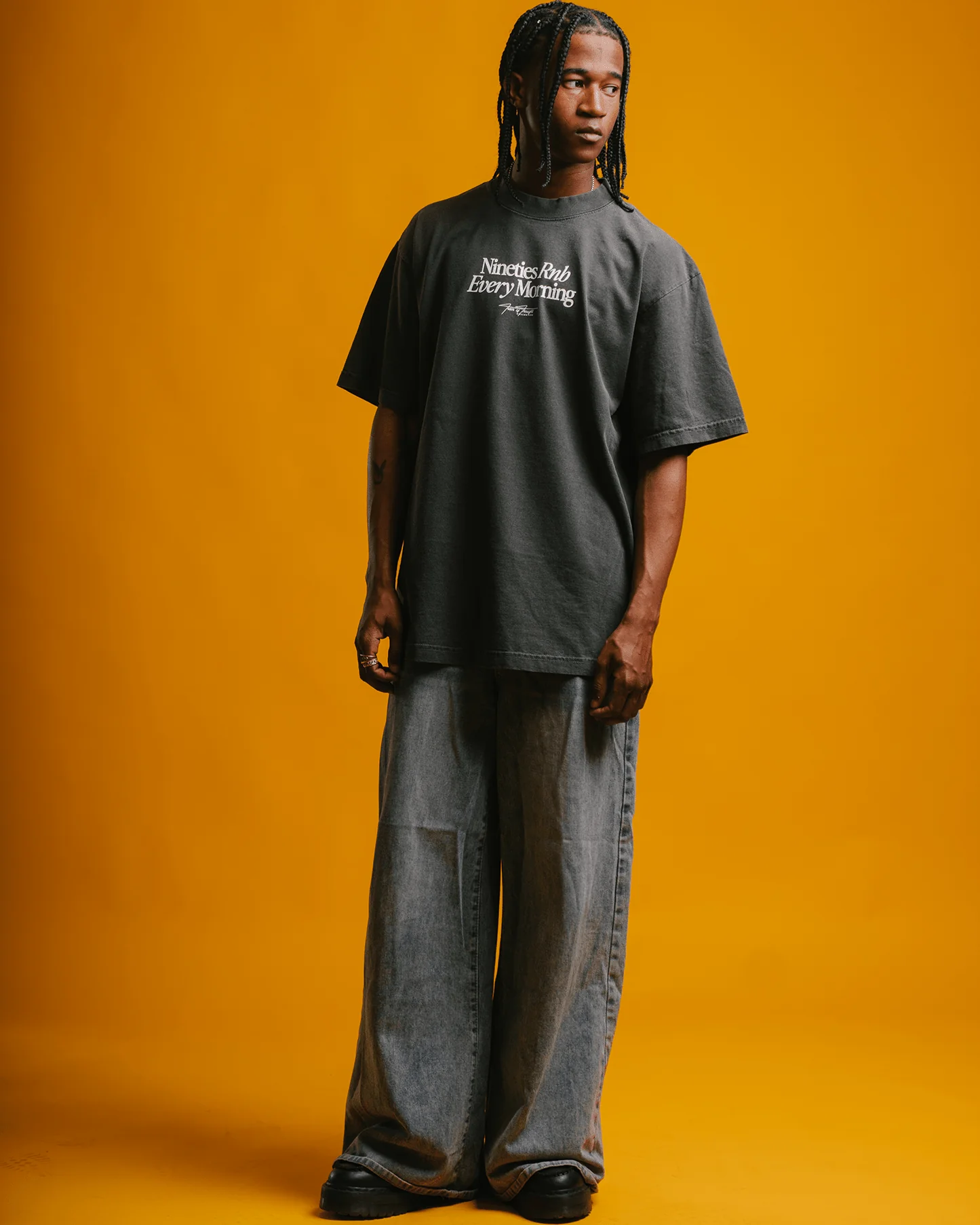 Nineties Rnb Every Morning V2 | Oversized Shadow Graphic Tee - Image 6