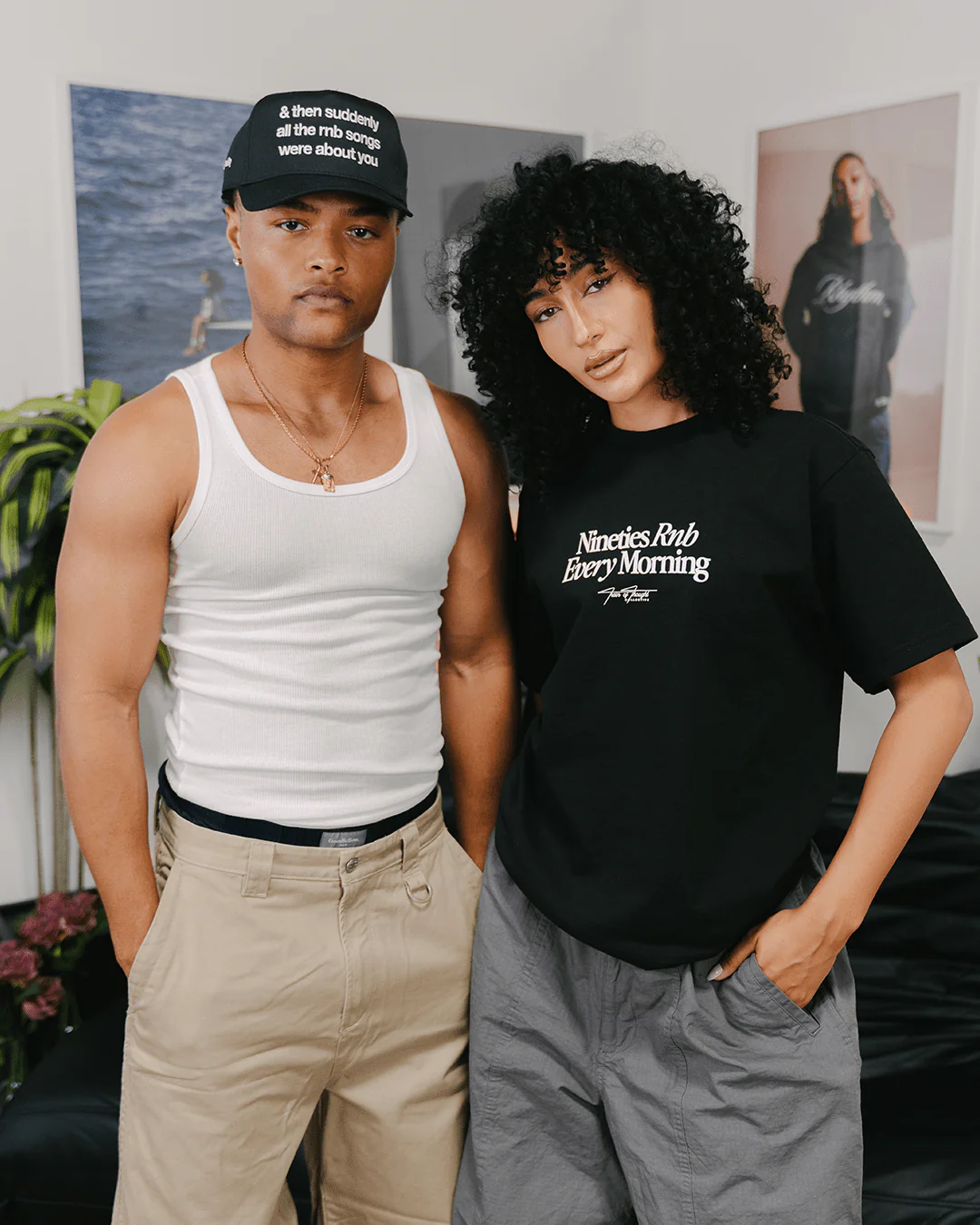 Nineties Rnb Every Morning | Black Heavyweight Graphic Tee - Image 3