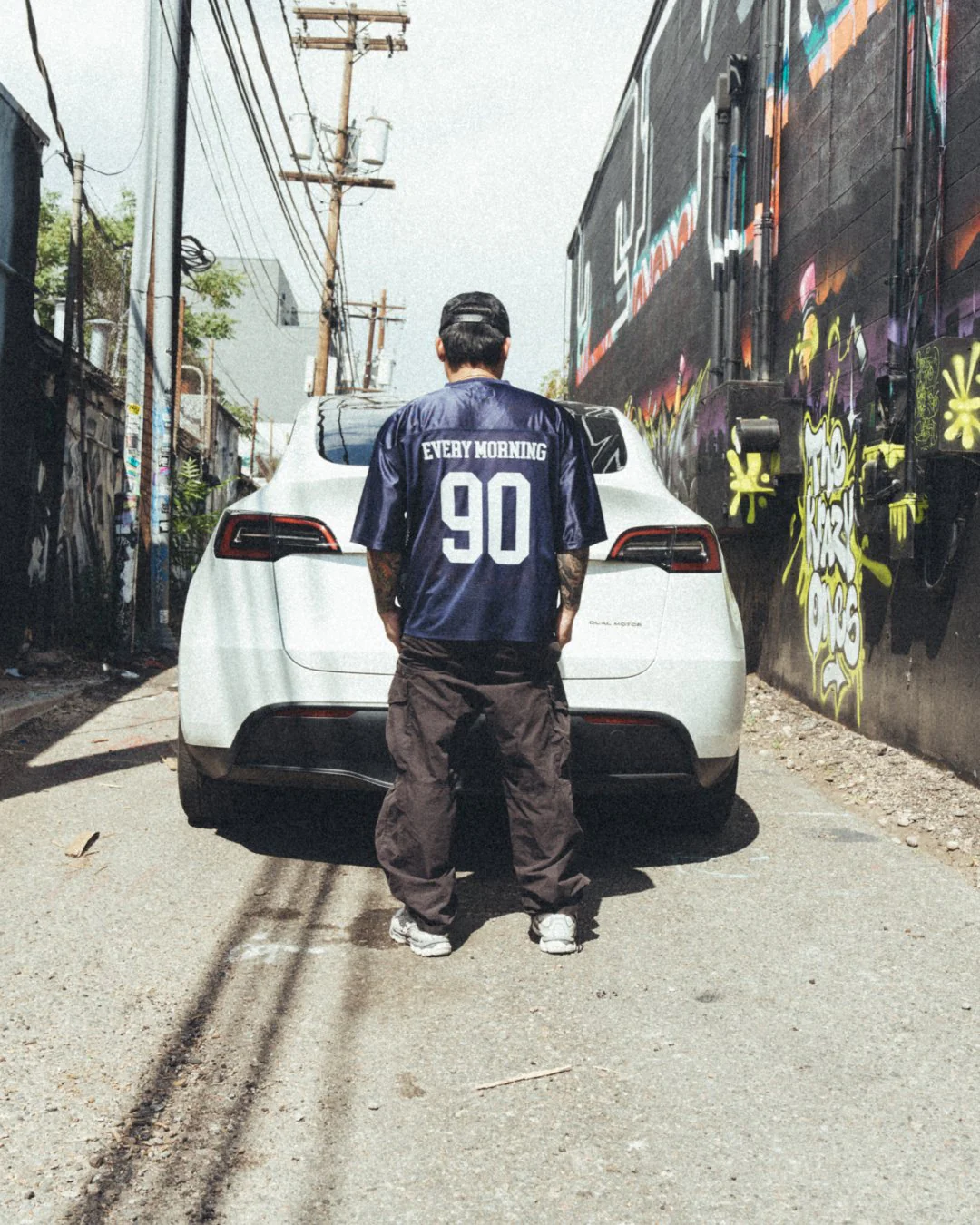 Nineties Rnb Every Morning | Navy Cropped Football Jersey - Image 6