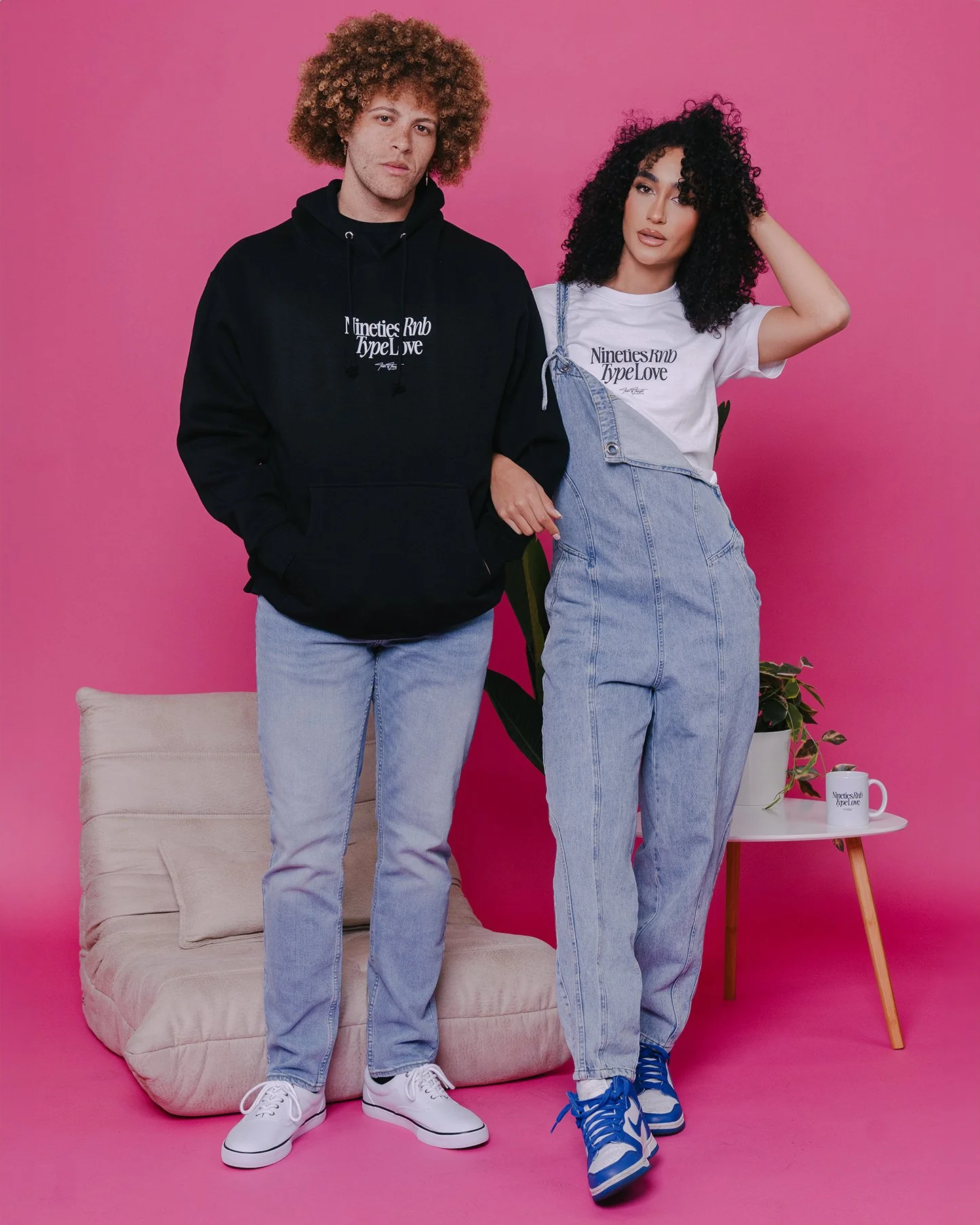 Nineties Rnb Type Love | Black Pullover Hoodie - Image 3
