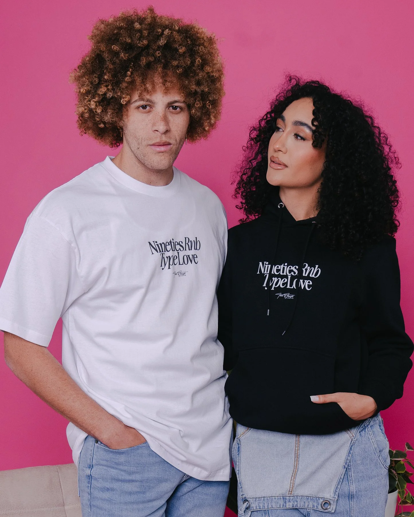 Nineties Rnb Type Love | Classic White Graphic Tee - Image 3