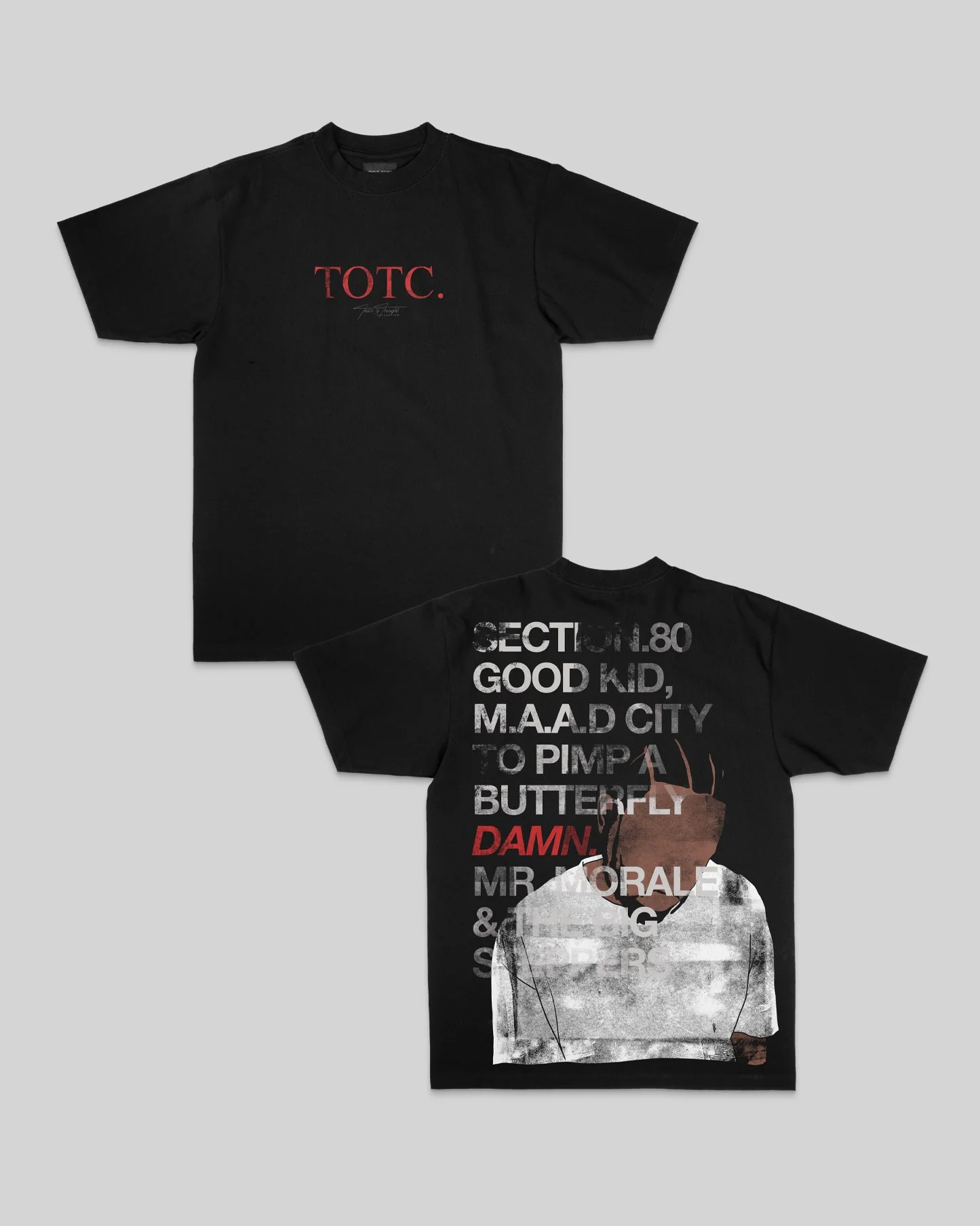 No-Face DAMN | Heavyweight Black Graphic Tee