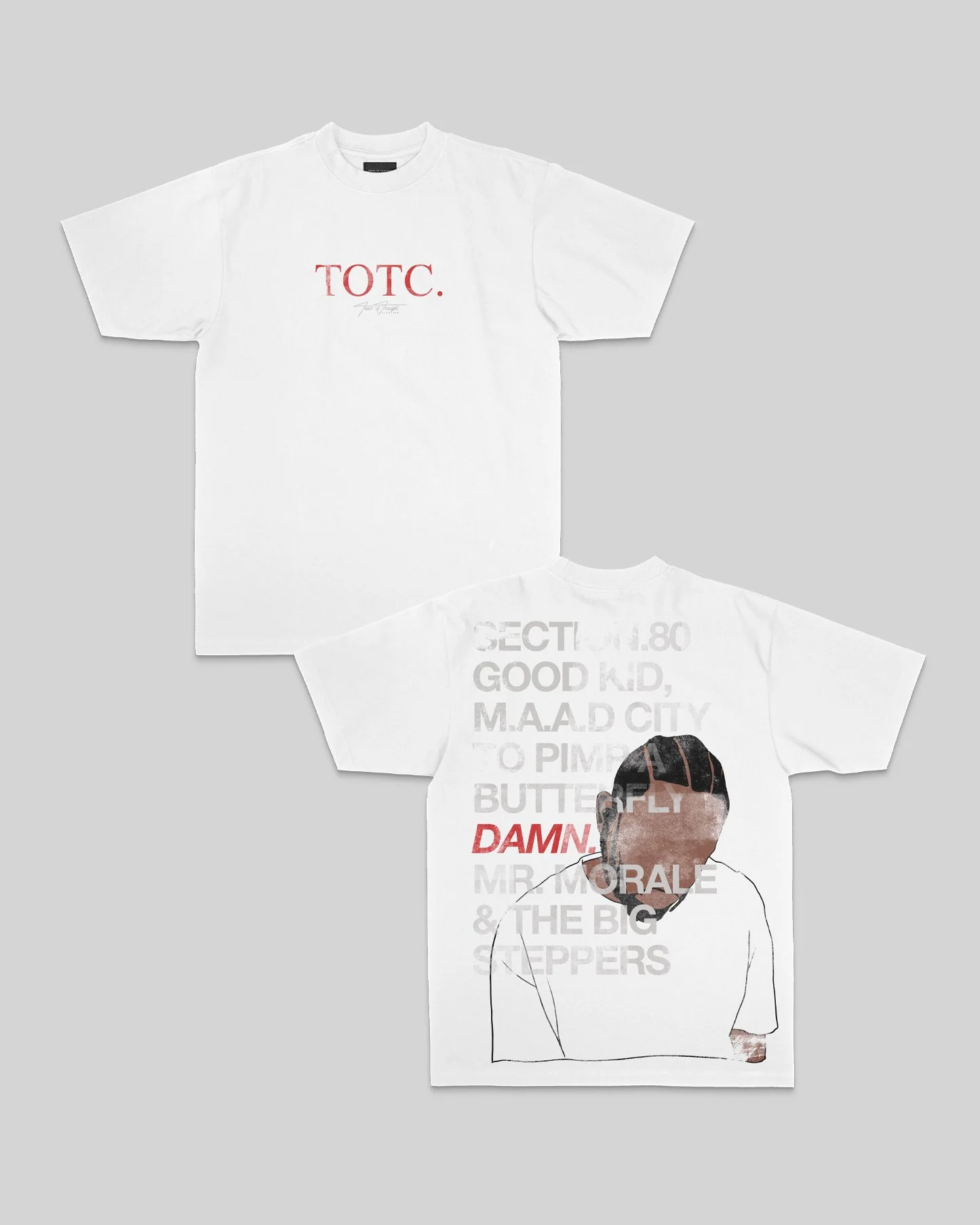No-Face DAMN | Heavyweight White Graphic Tee