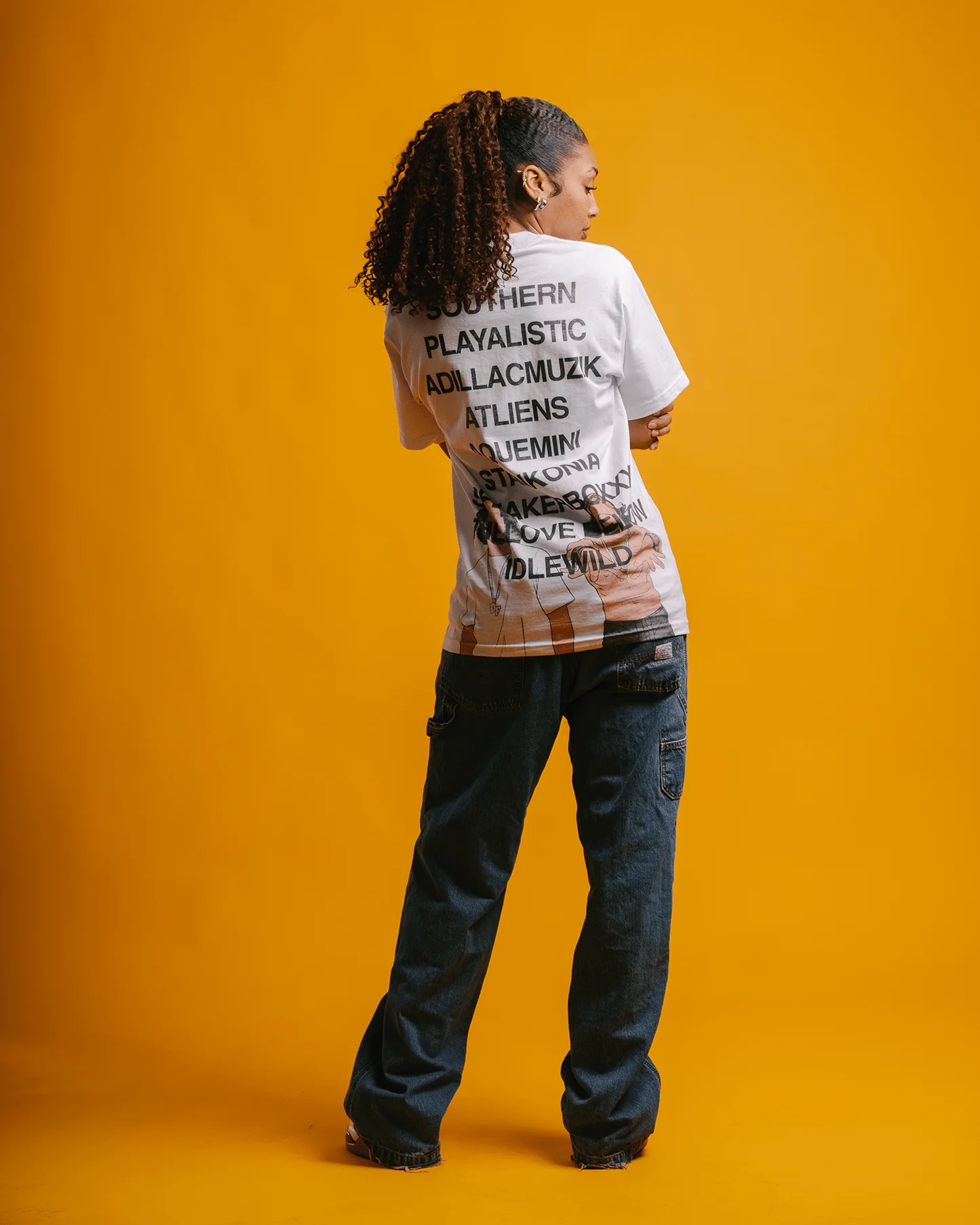 No Face OUTKAST | Heavyweight White Graphic Tee - Image 3