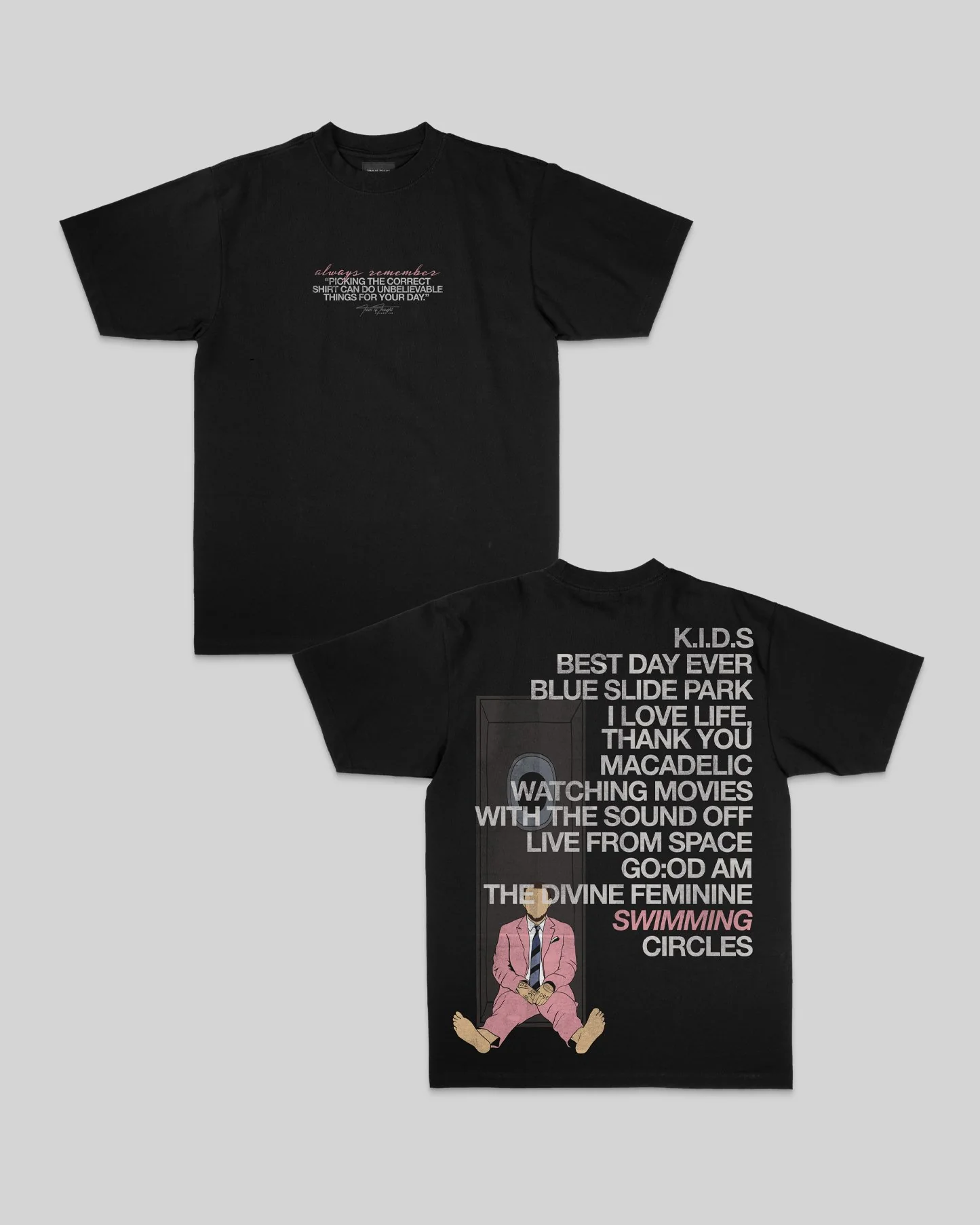 No-Face SWIMMING | Heavyweight Black Graphic Tee