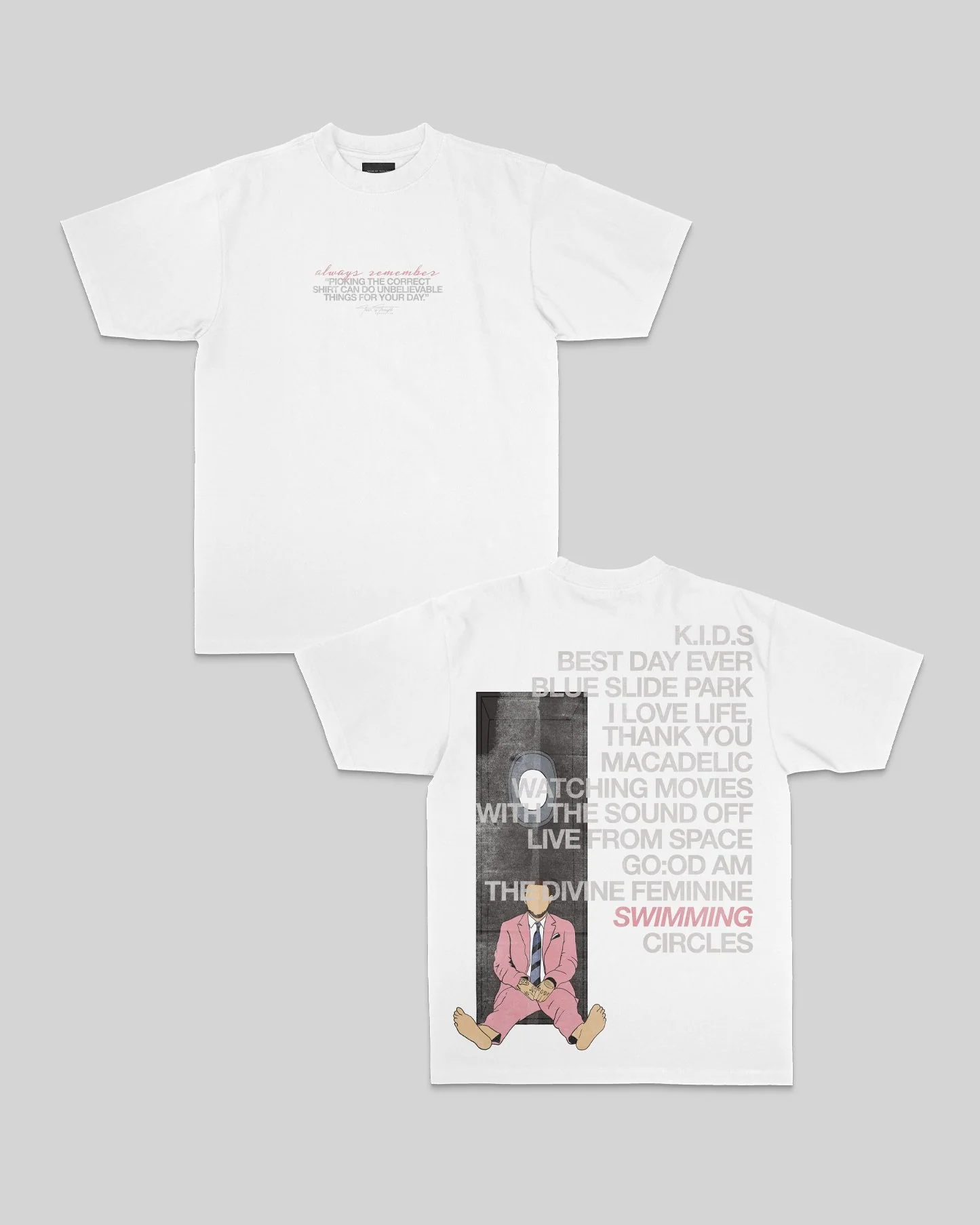 No-Face SWIMMING | Heavyweight White Graphic Tee