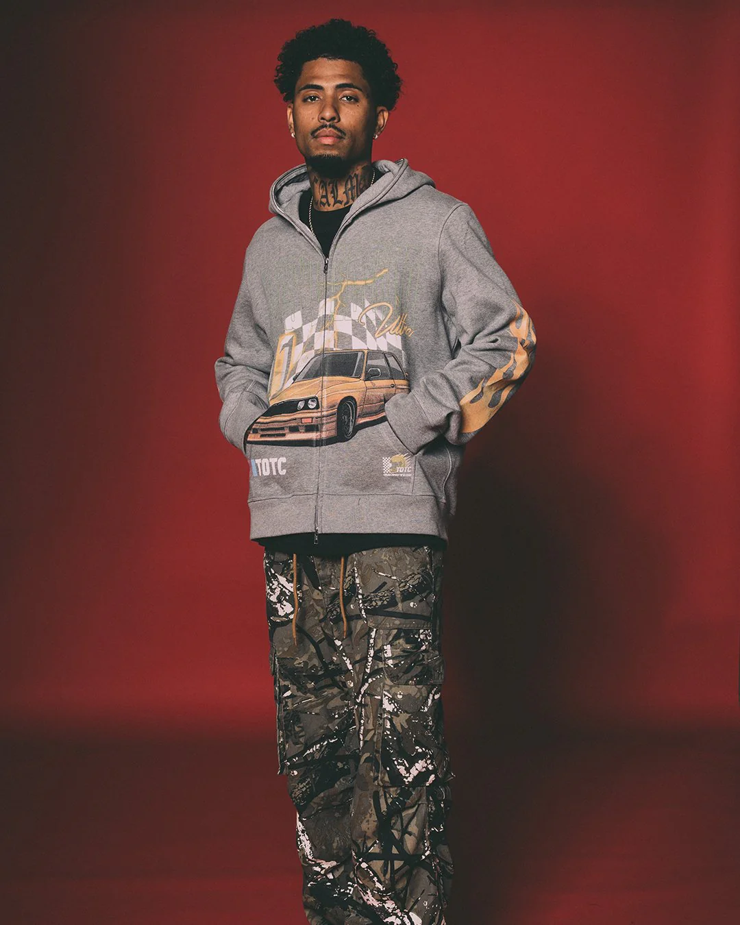 Nostalgia Ultra | Heather Grey Full Zip Body Bag Hoodie - Image 3