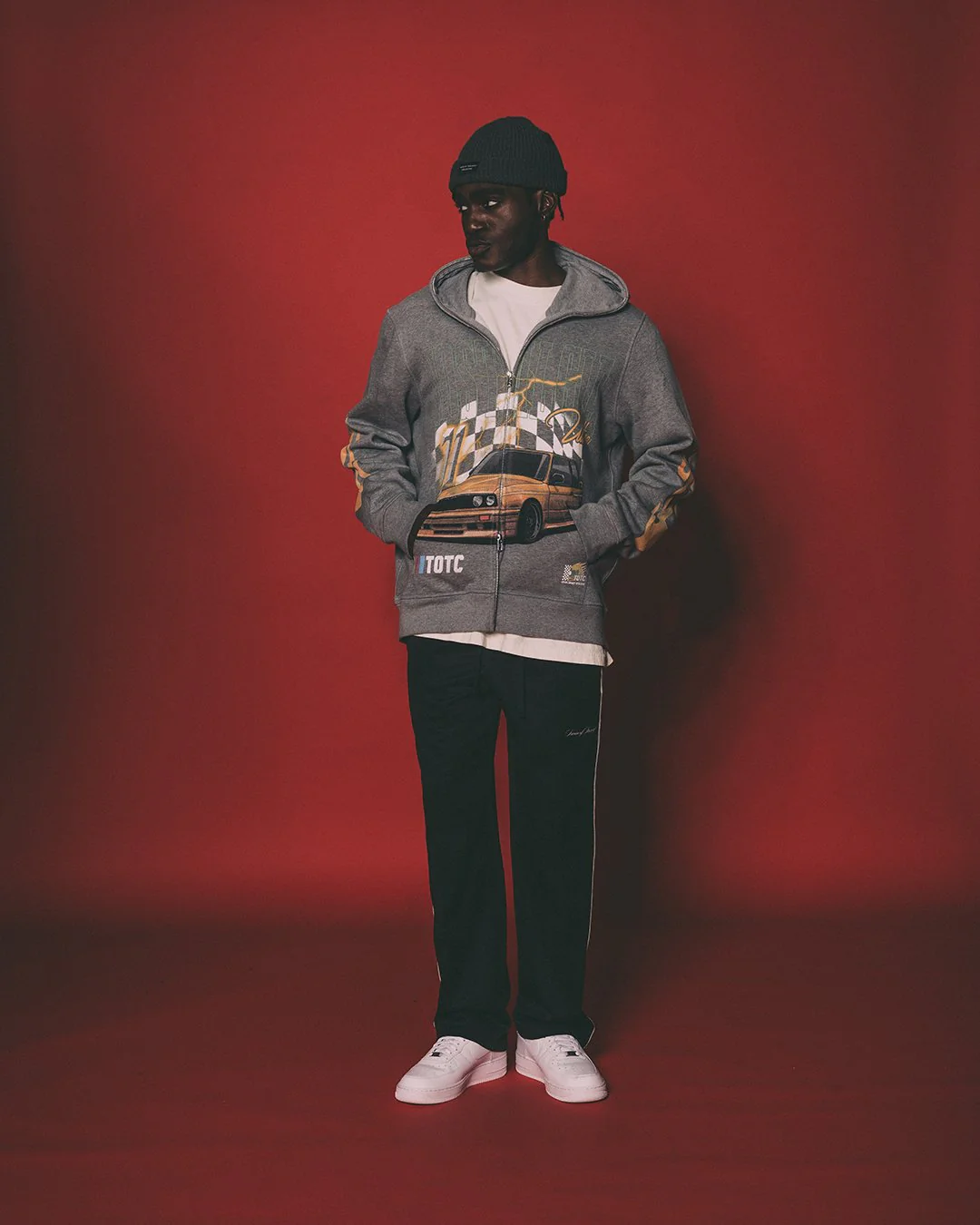 Nostalgia Ultra | Heather Grey Full Zip Body Bag Hoodie - Image 7