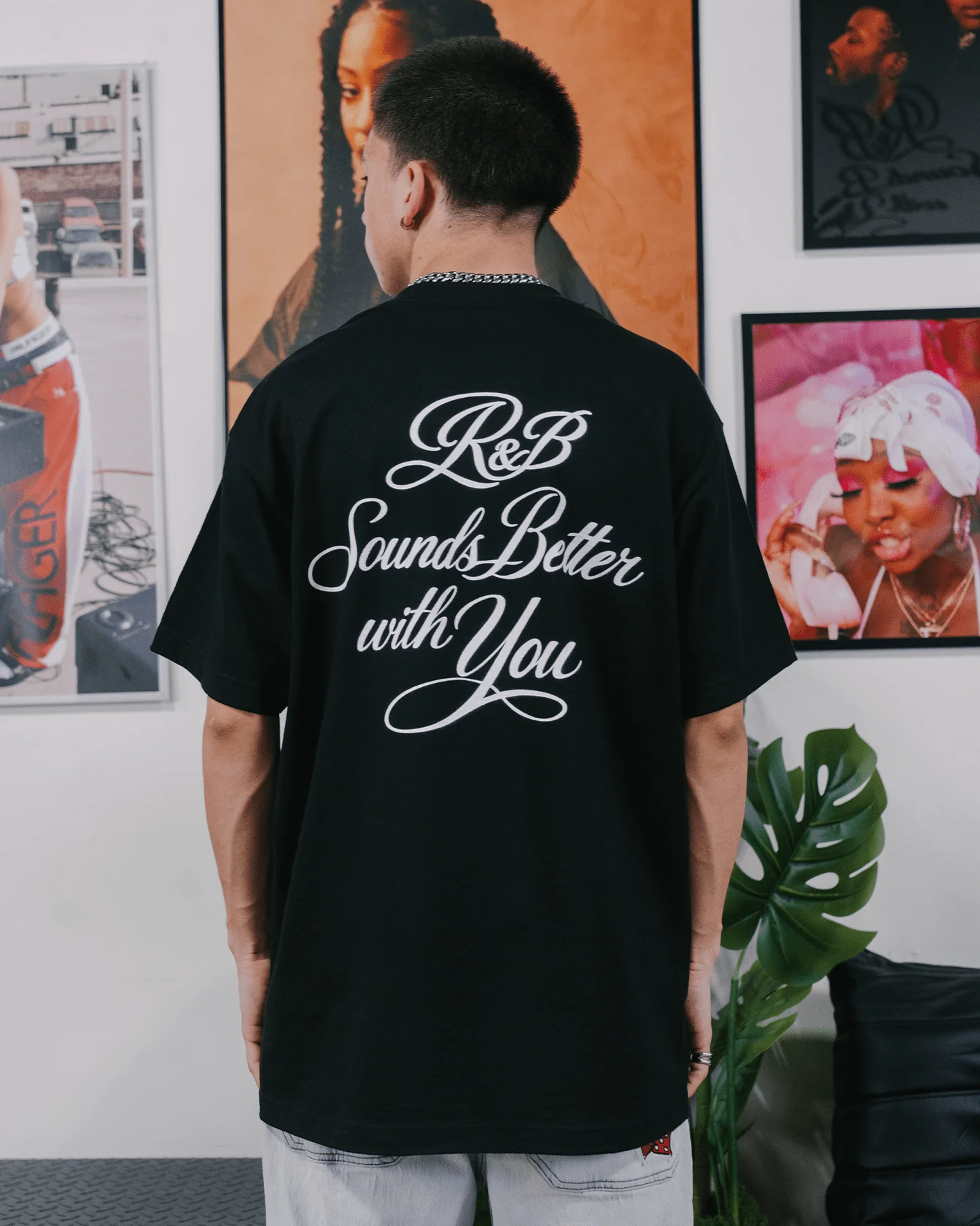 R&B with You | Heavyweight Black Graphic Tee - Image 3