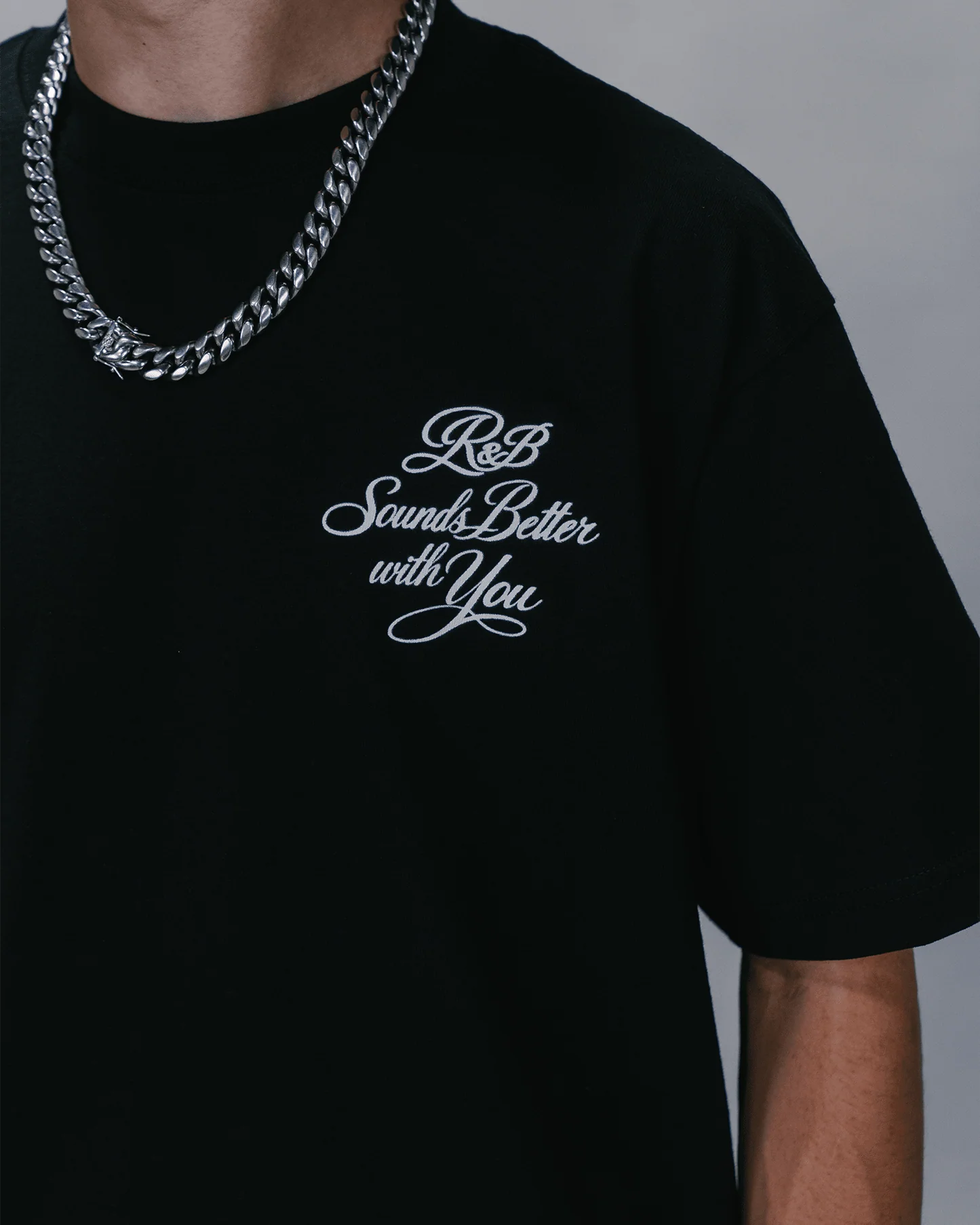 R&B with You | Heavyweight Black Graphic Tee - Image 4