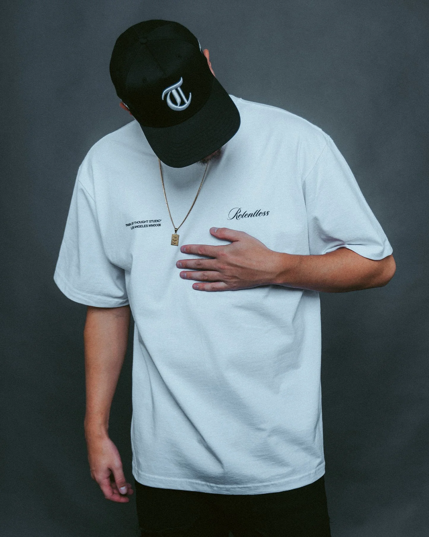 Relentless | Heavyweight White Graphic Tee - Image 2