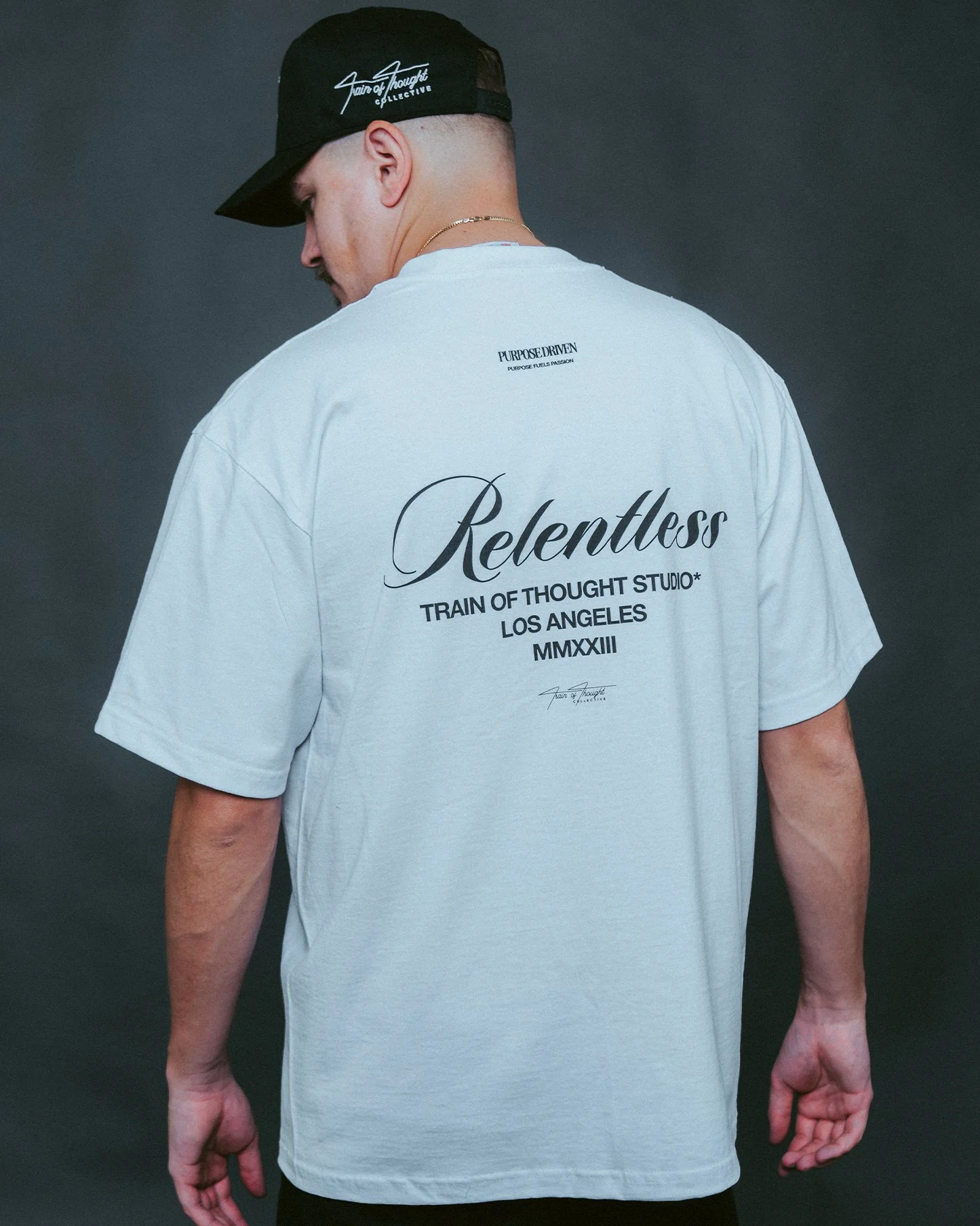 Relentless | Heavyweight White Graphic Tee - Image 3