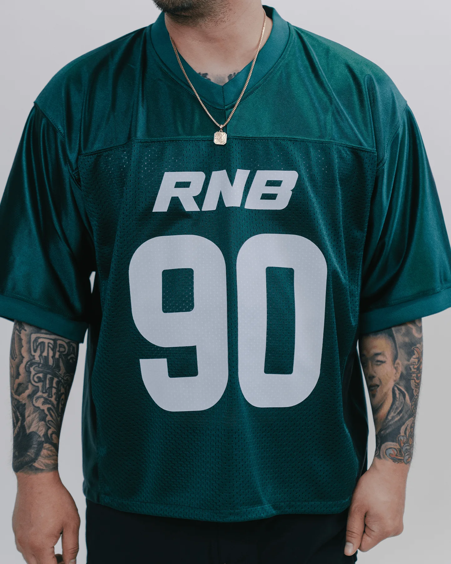 Rnb Every Morning V1 | Cropped Green Football Jersey - Image 3