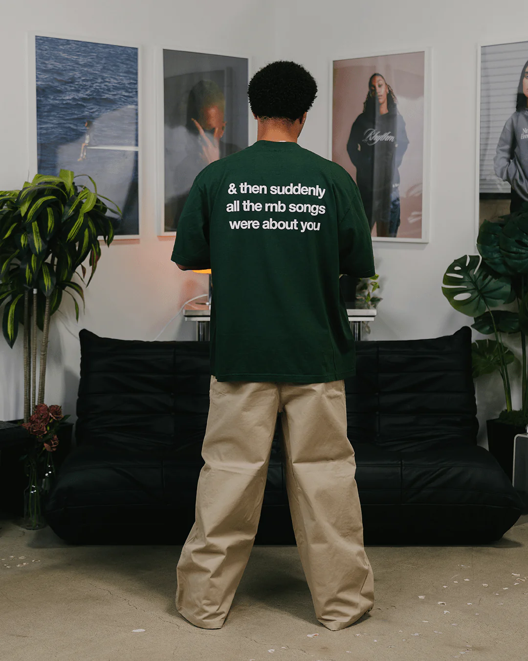 Rnb Songs | Oversized Green Graphic Tee - Image 4