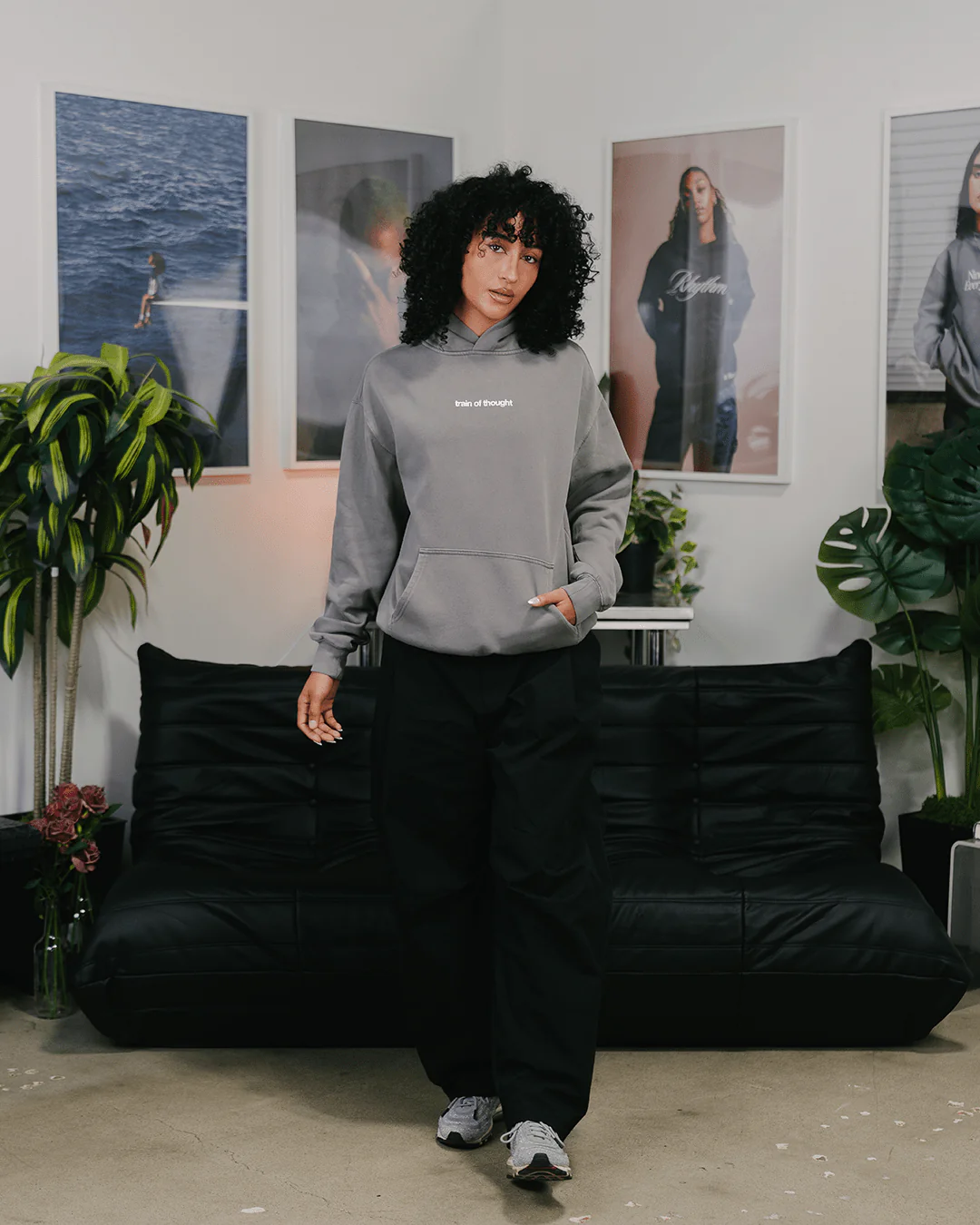 Rnb Songs | Relaxed Faded Grey Hoodie - Image 10