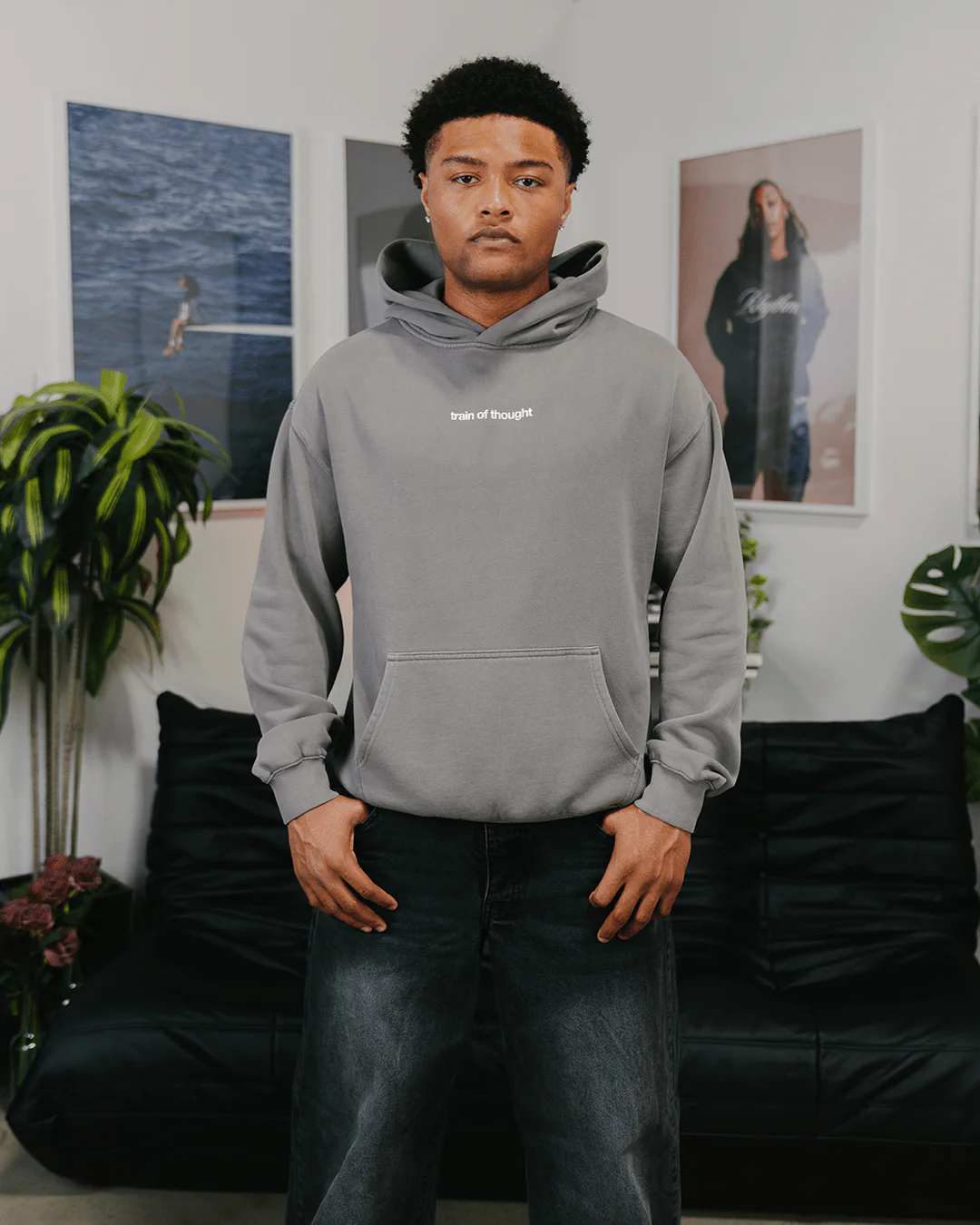 Rnb Songs | Relaxed Faded Grey Hoodie - Image 7