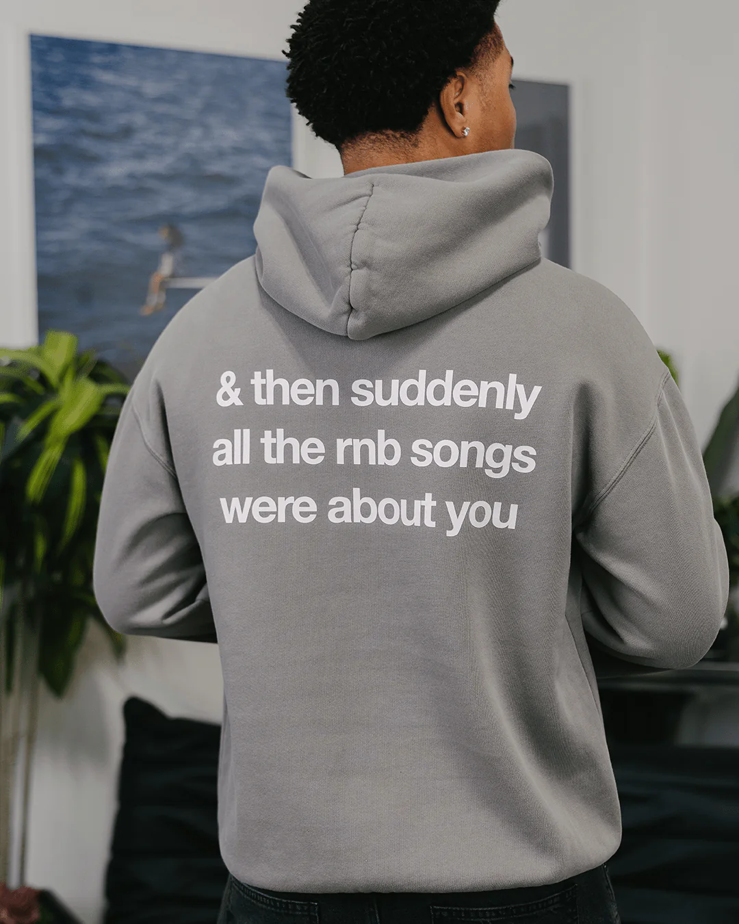 Rnb Songs | Relaxed Faded Grey Hoodie - Image 9