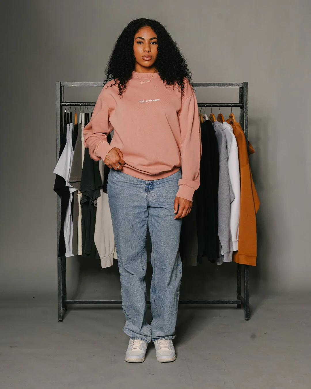 Rnb Songs | Salmon Crewneck Sweatshirt - Image 2