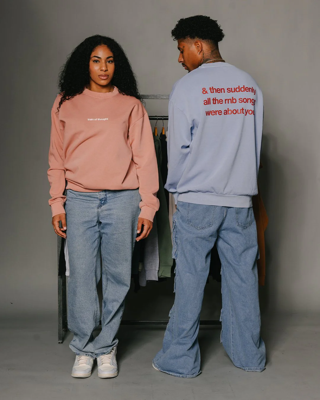Rnb Songs | Salmon Crewneck Sweatshirt - Image 5