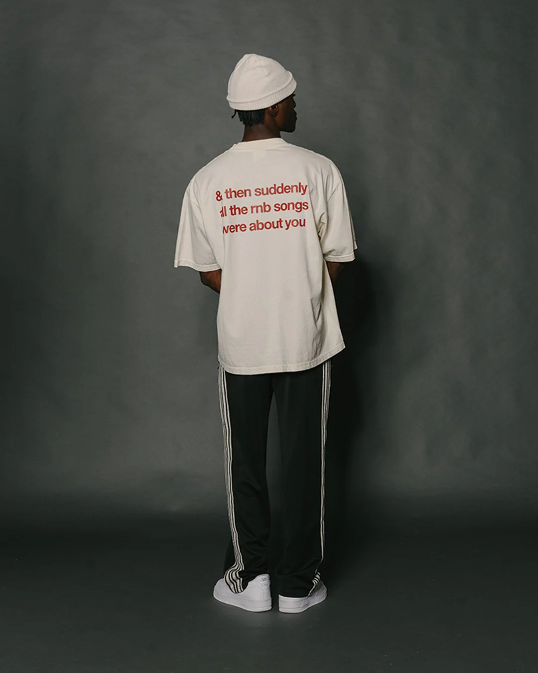 Rnb Songs V3 | Oversized Cream Graphic Tee - Image 3