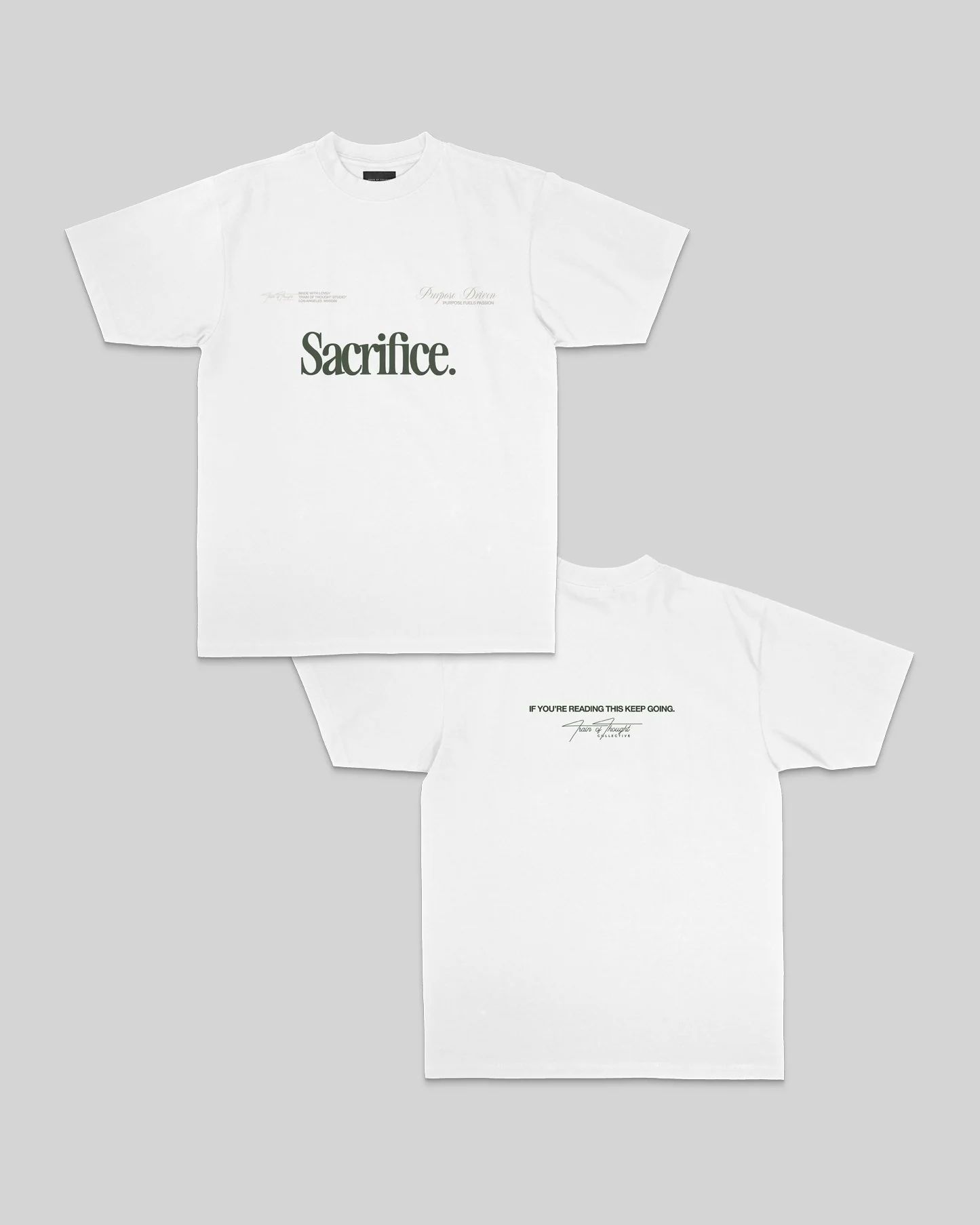 Sacrifice | Heavyweight White Graphic Tee