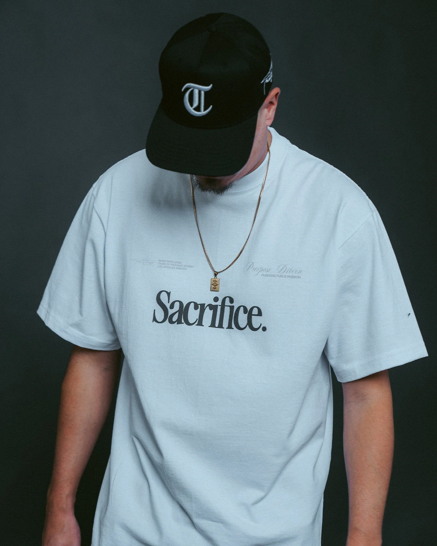 Sacrifice | Heavyweight White Graphic Tee - Image 2
