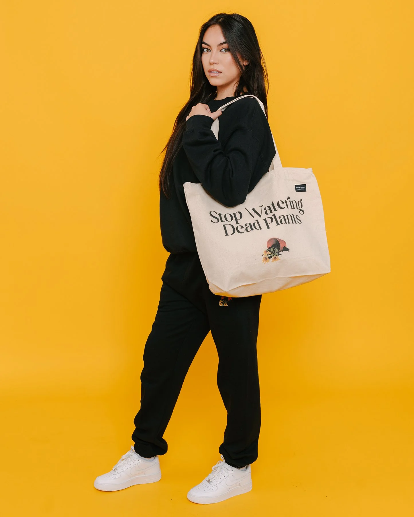 Stop Watering Dead Plants | 24L Zippered Canvas Tote Bag - Image 3