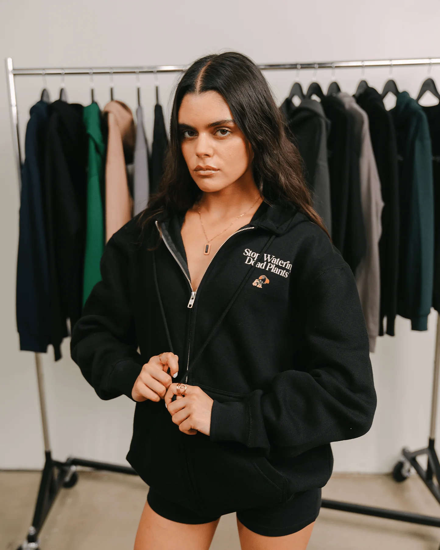 Stop Watering Dead Plants | Black Full Zip Hoodie - Image 4