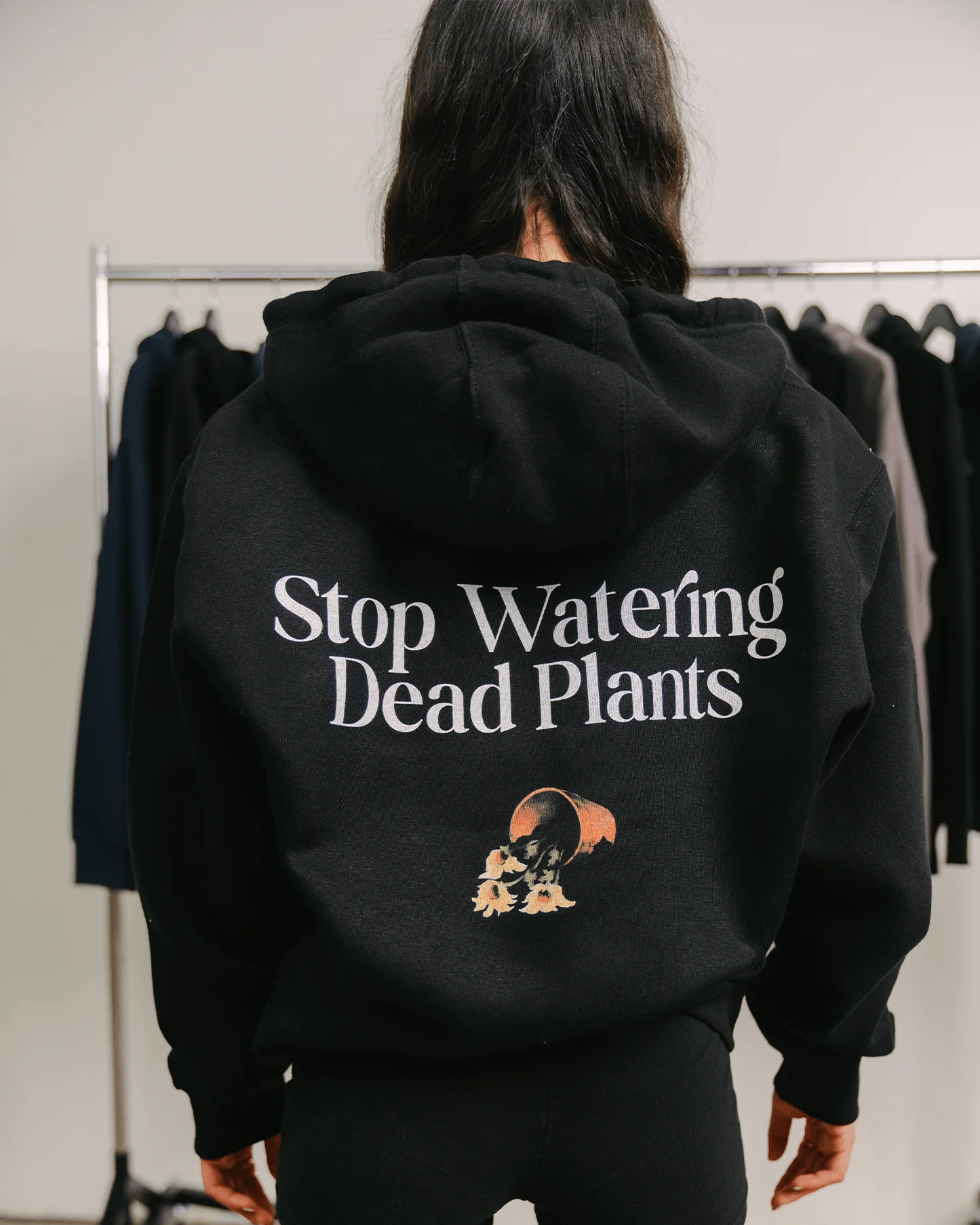 Stop Watering Dead Plants | Black Full Zip Hoodie - Image 6