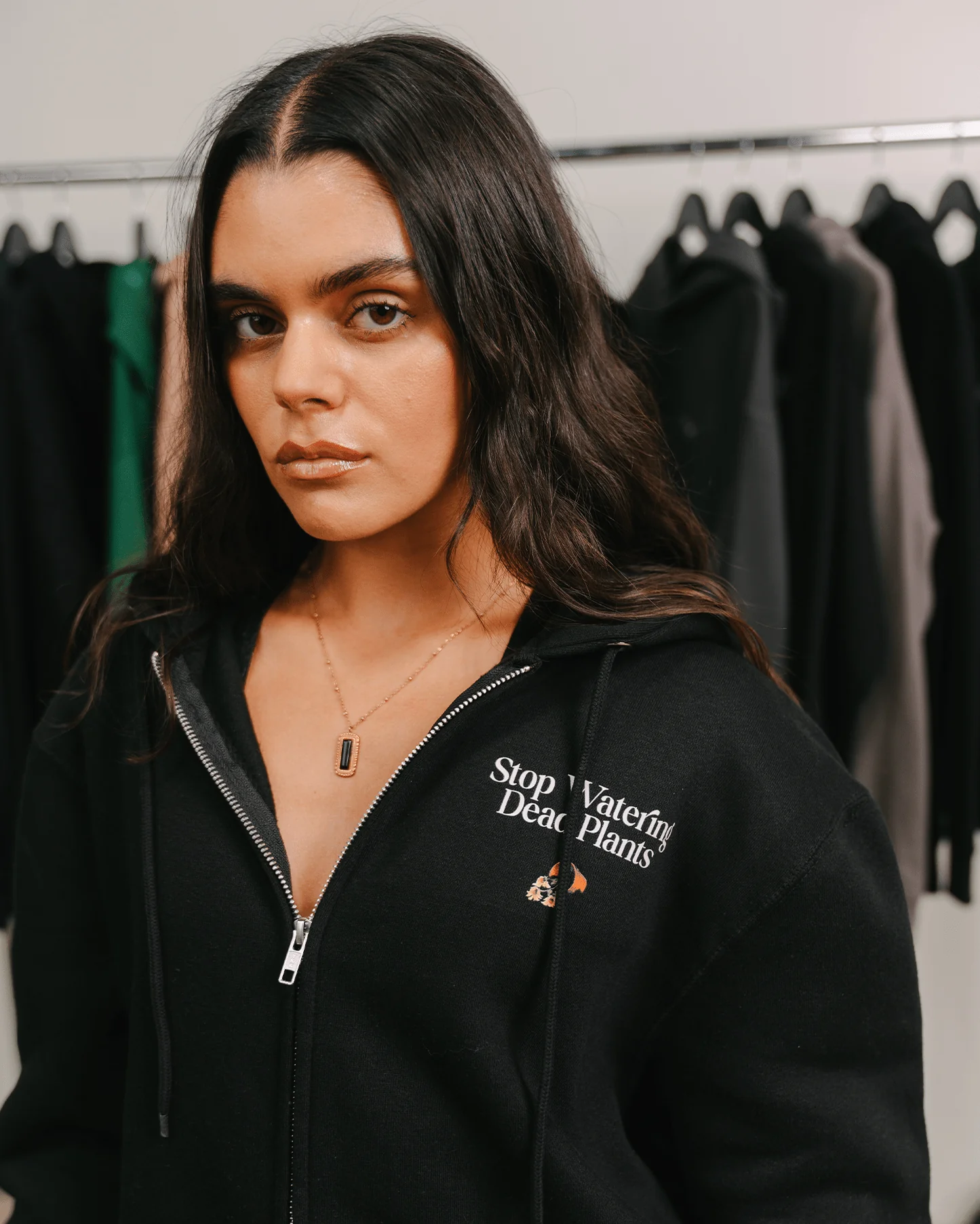 Stop Watering Dead Plants | Black Full Zip Hoodie - Image 7