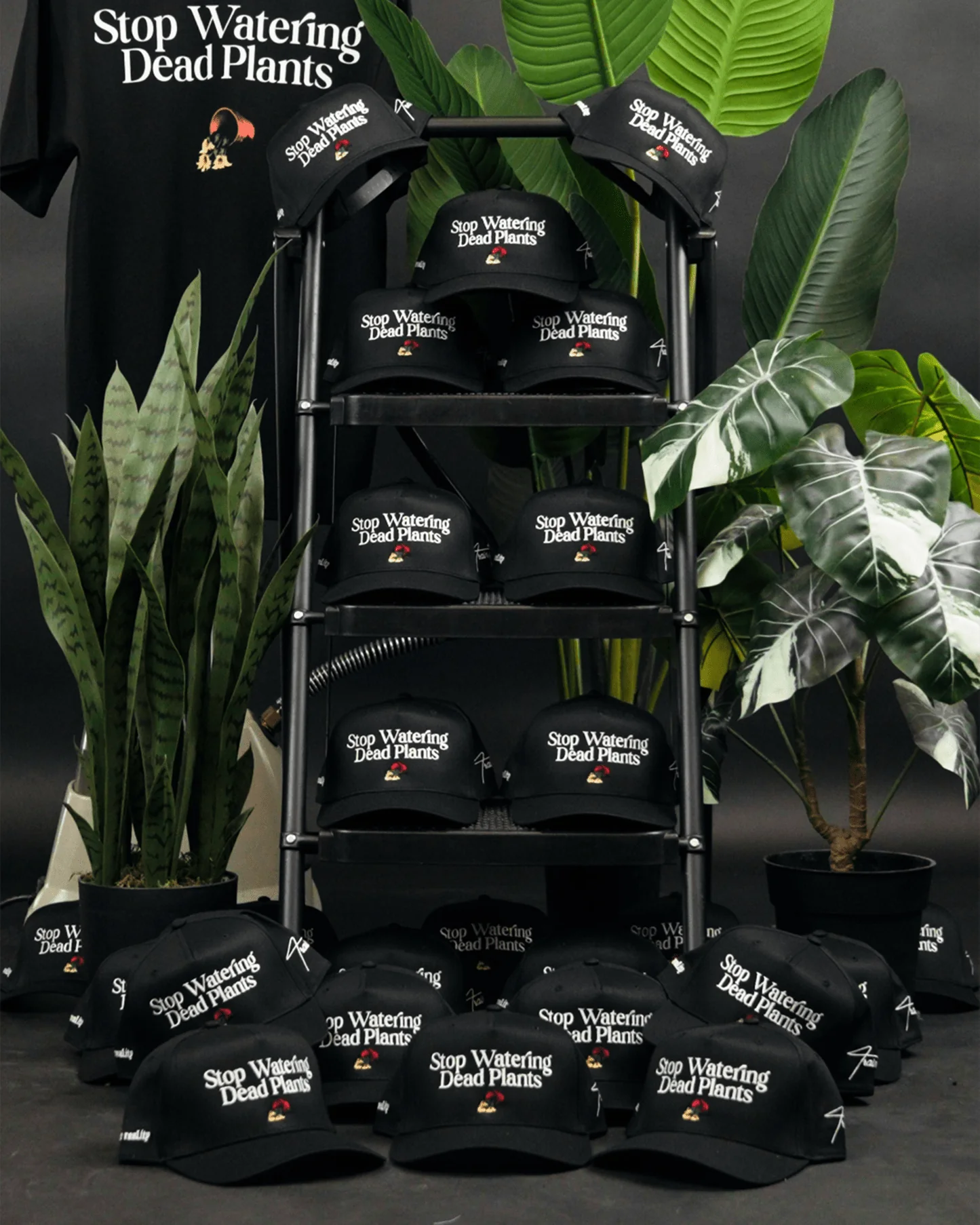 Stop Watering Dead Plants | Black Snapback - Image 3