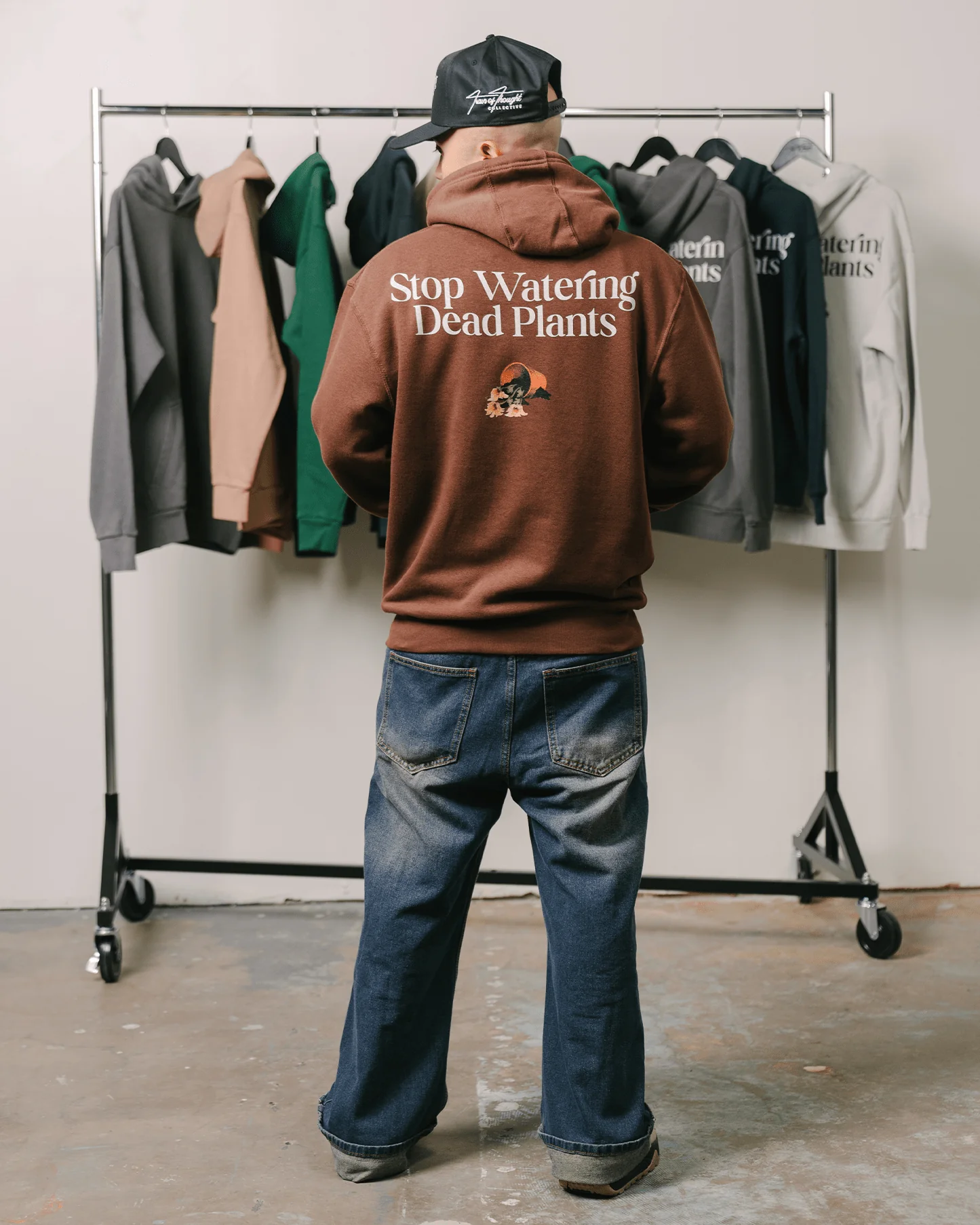 Stop Watering Dead Plants | Brown Full Zip Hoodie - Image 5