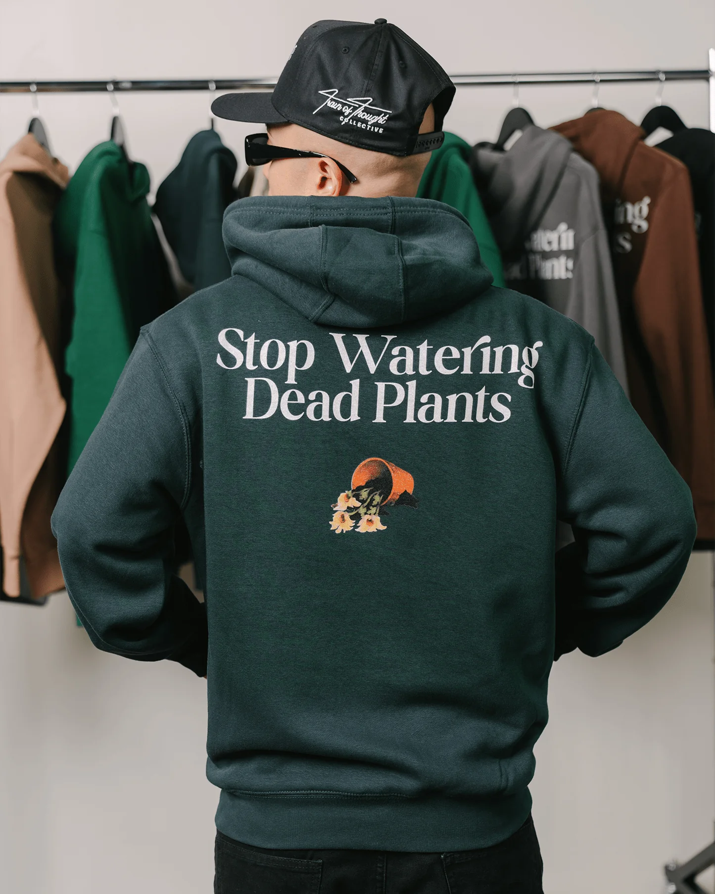 Stop Watering Dead Plants | Green Full Zip Hoodie - Image 4