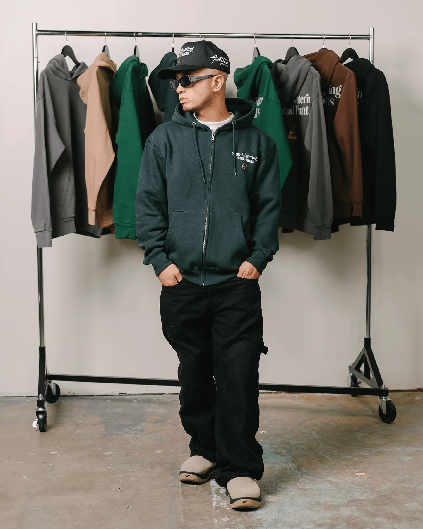 Stop Watering Dead Plants | Green Full Zip Hoodie - Image 6