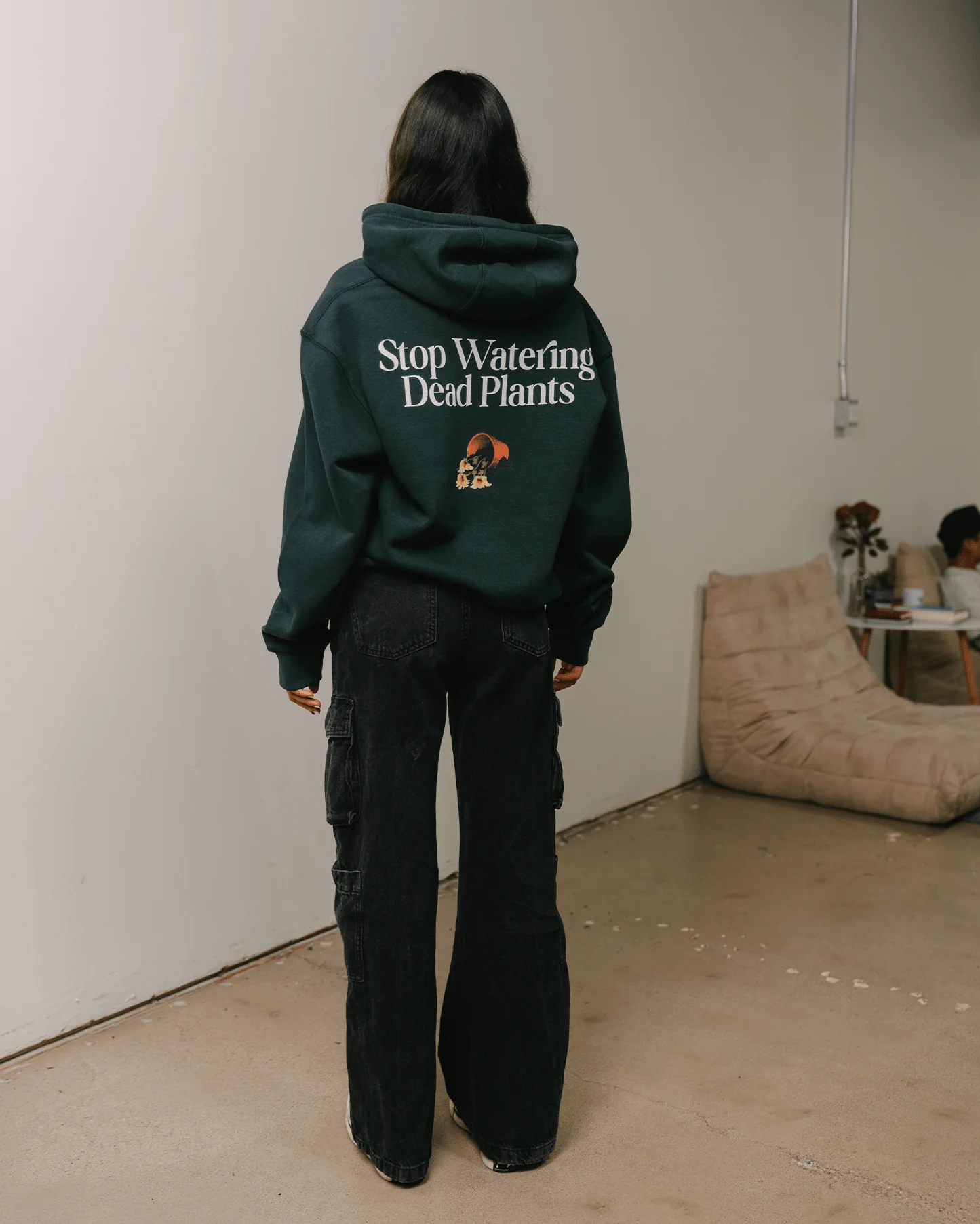 Stop Watering Dead Plants | Green Full Zip Hoodie - Image 9