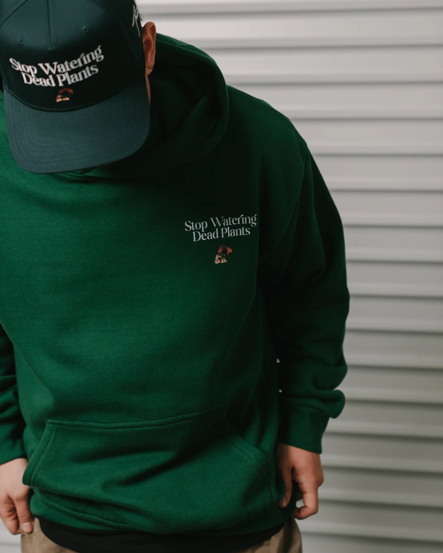 Stop Watering Dead Plants | Green Urban Hoodie - Image 5