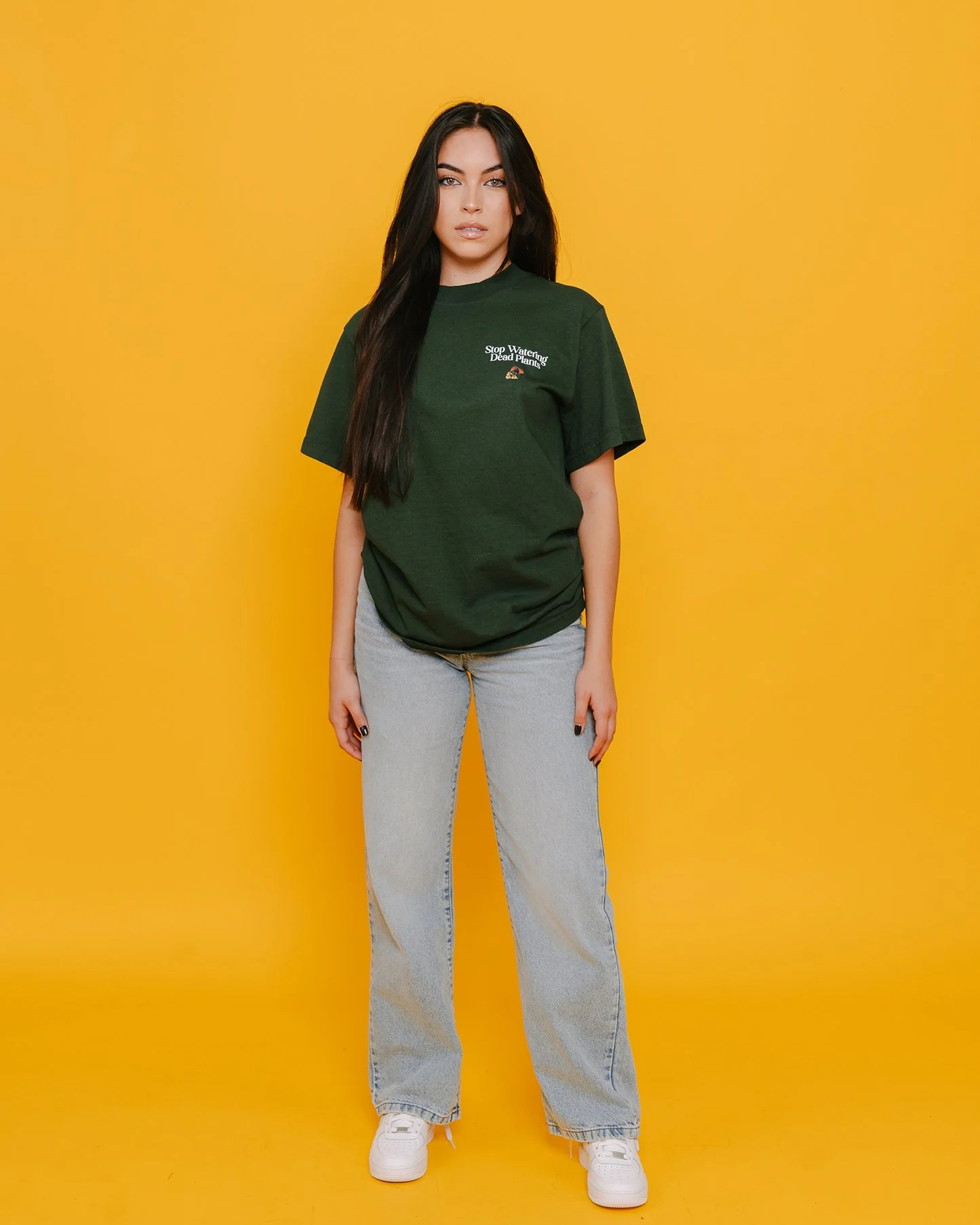 Stop Watering Dead Plants | Oversized Green Graphic Tee - Image 2
