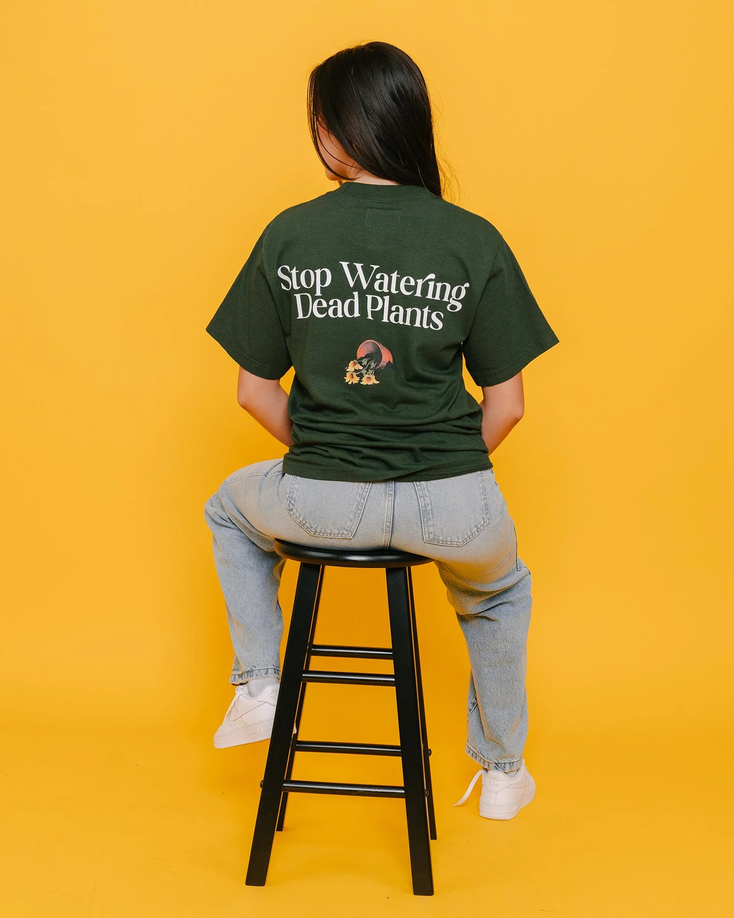 Stop Watering Dead Plants | Oversized Green Graphic Tee - Image 3