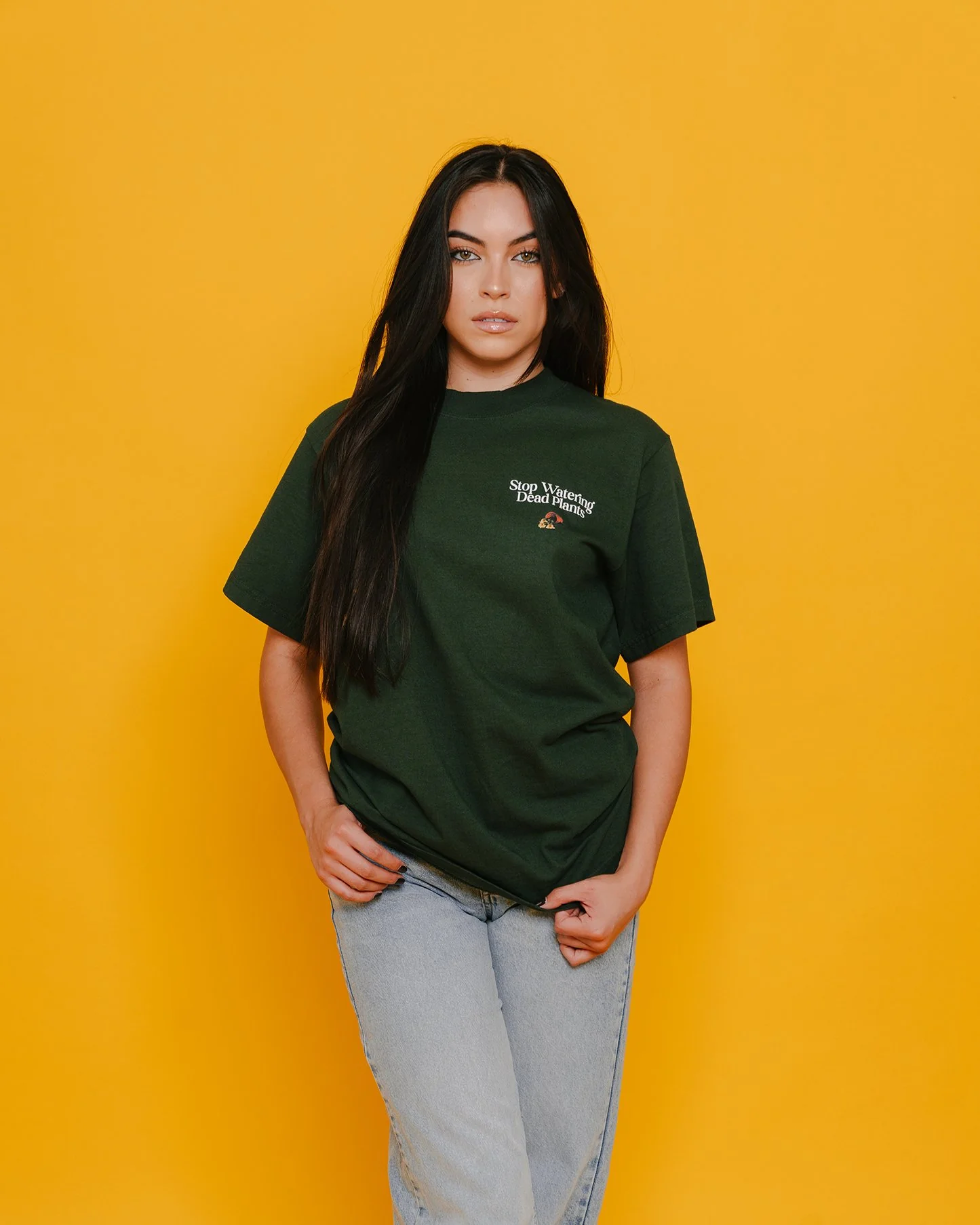 Stop Watering Dead Plants | Oversized Green Graphic Tee - Image 4
