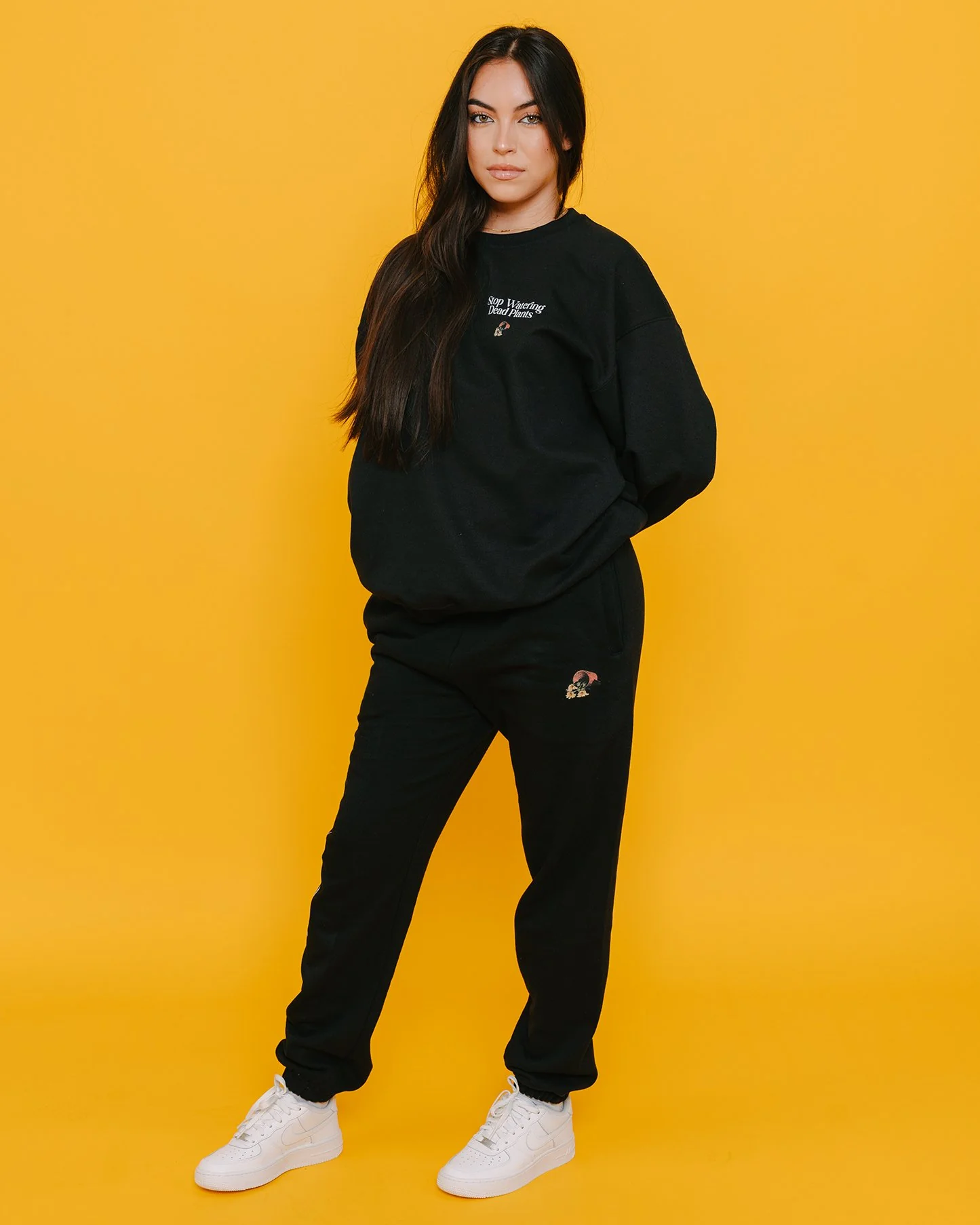 Stop Watering Dead Plants V2 | Black Sweatpants - Image 4