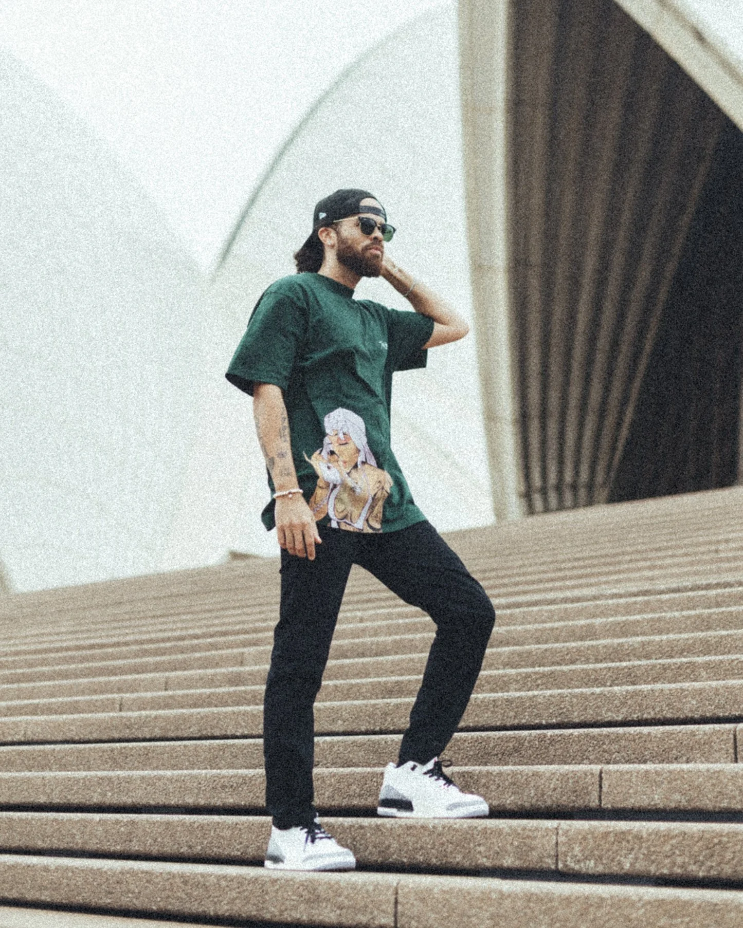 Summer Big Face | Oversized Green Graphic Tee - Image 2