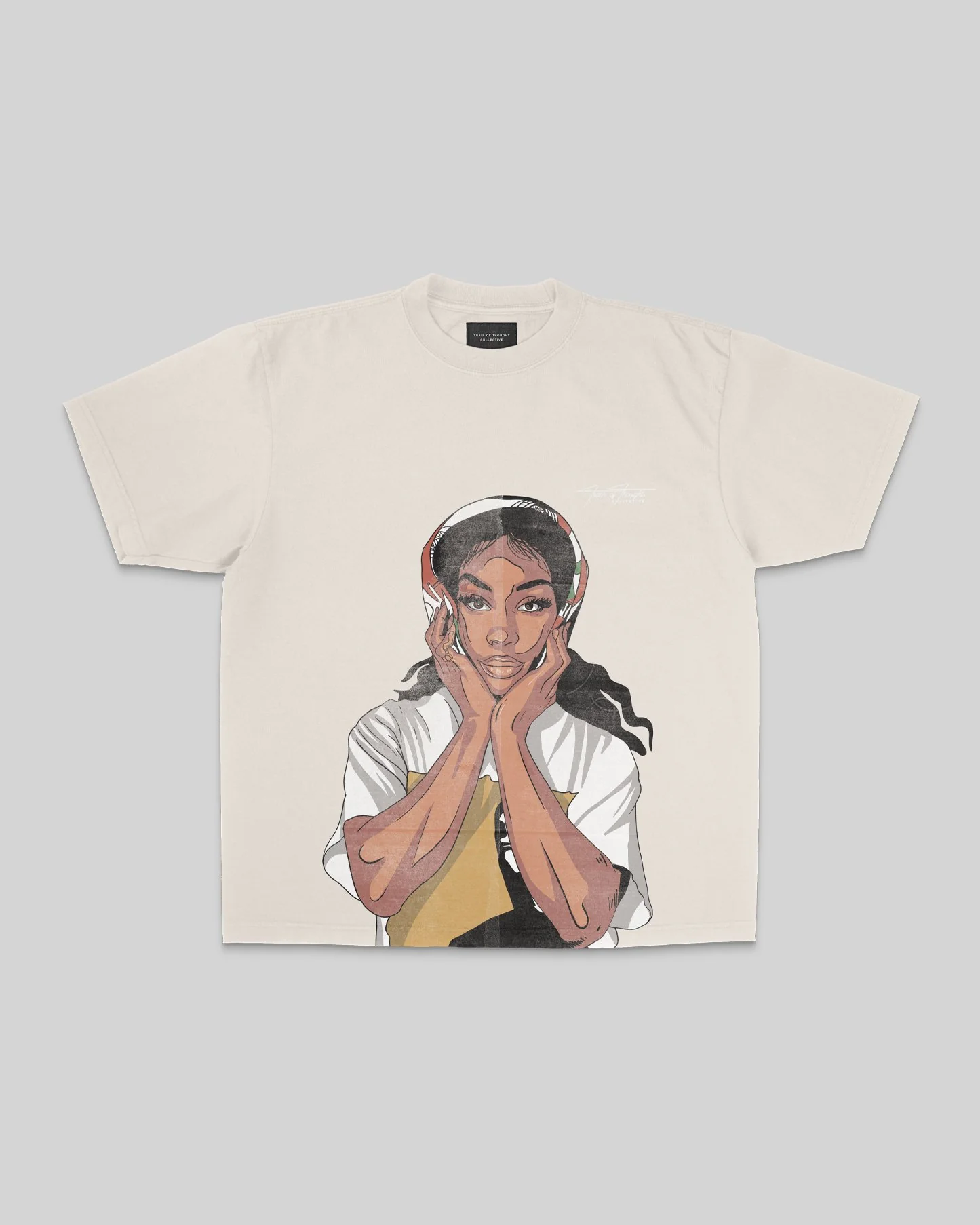 SZA Big Face | Oversized Cream Graphic Tee