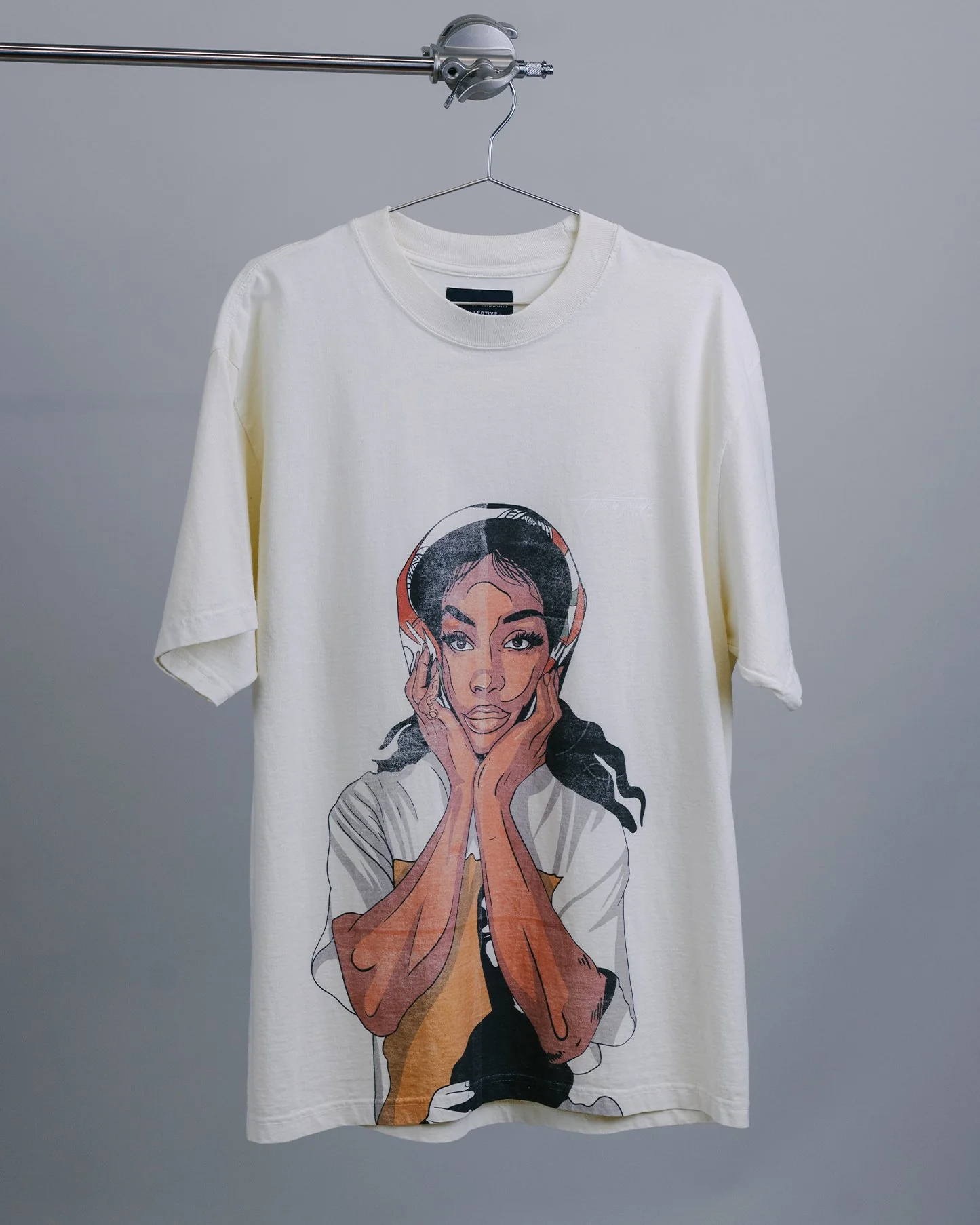 SZA Big Face | Oversized Cream Graphic Tee - Image 3