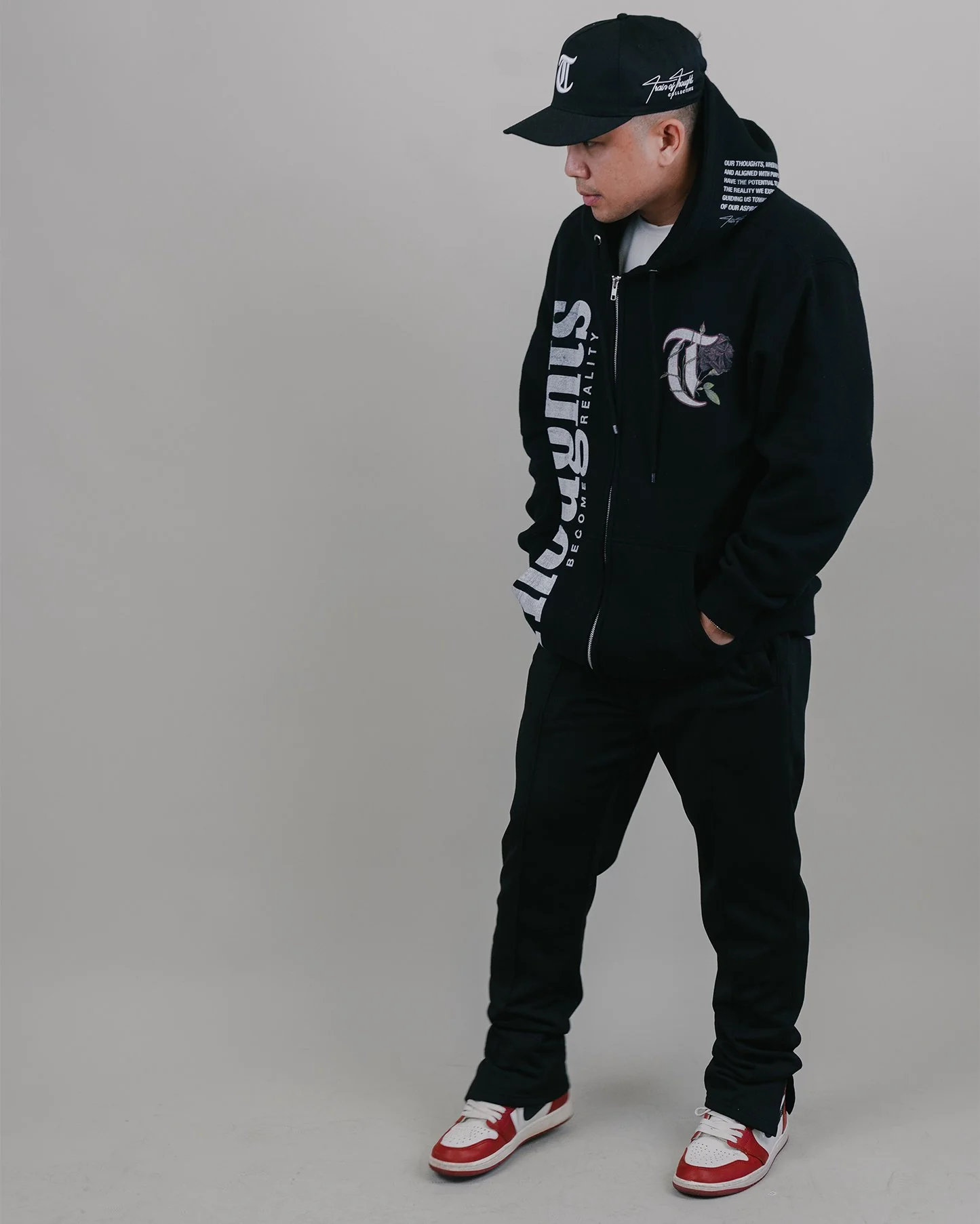 T-Rose | Black Full Zip Hoodie - Image 2