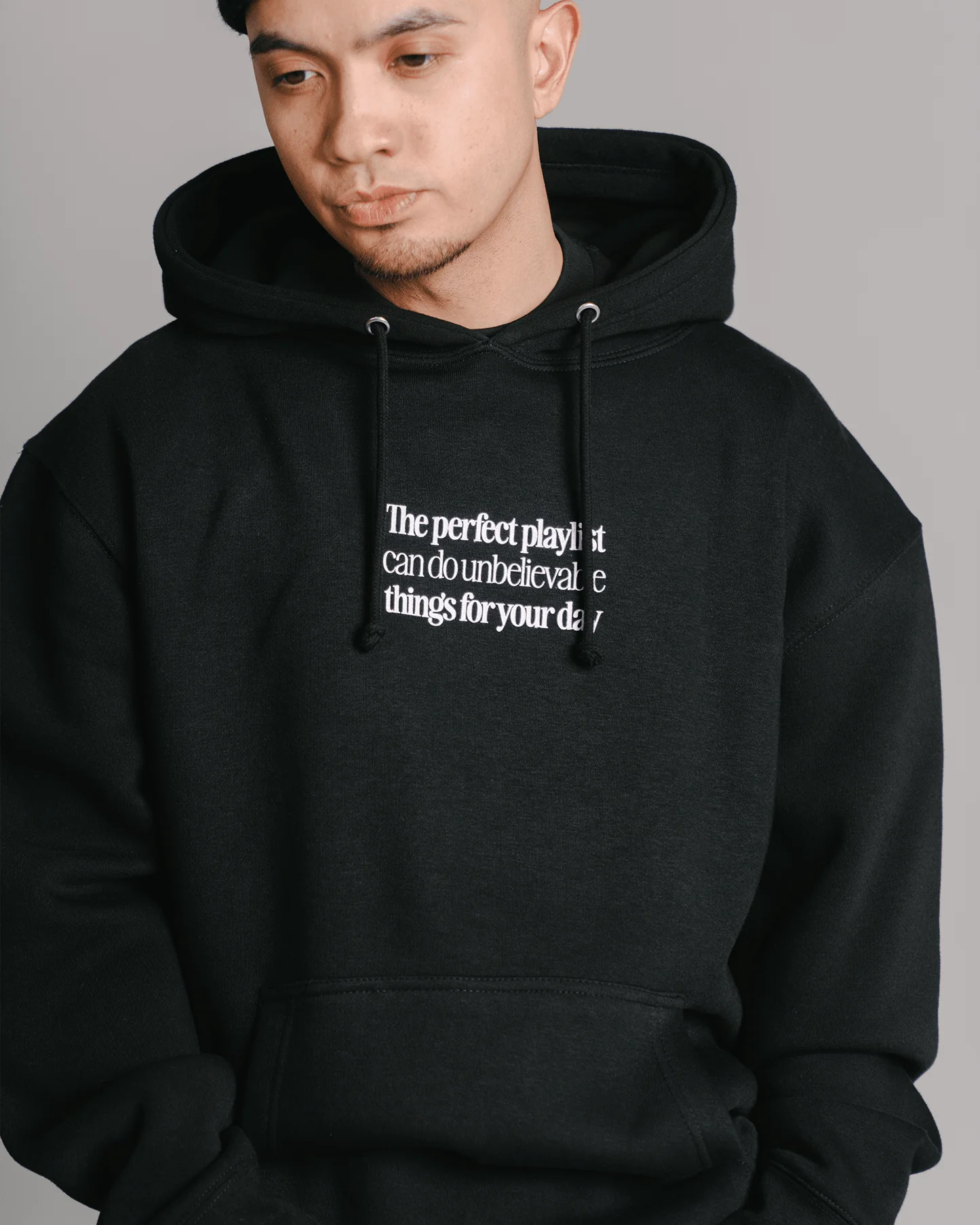 The Perfect Playlist | Black Pullover Hoodie - Image 4