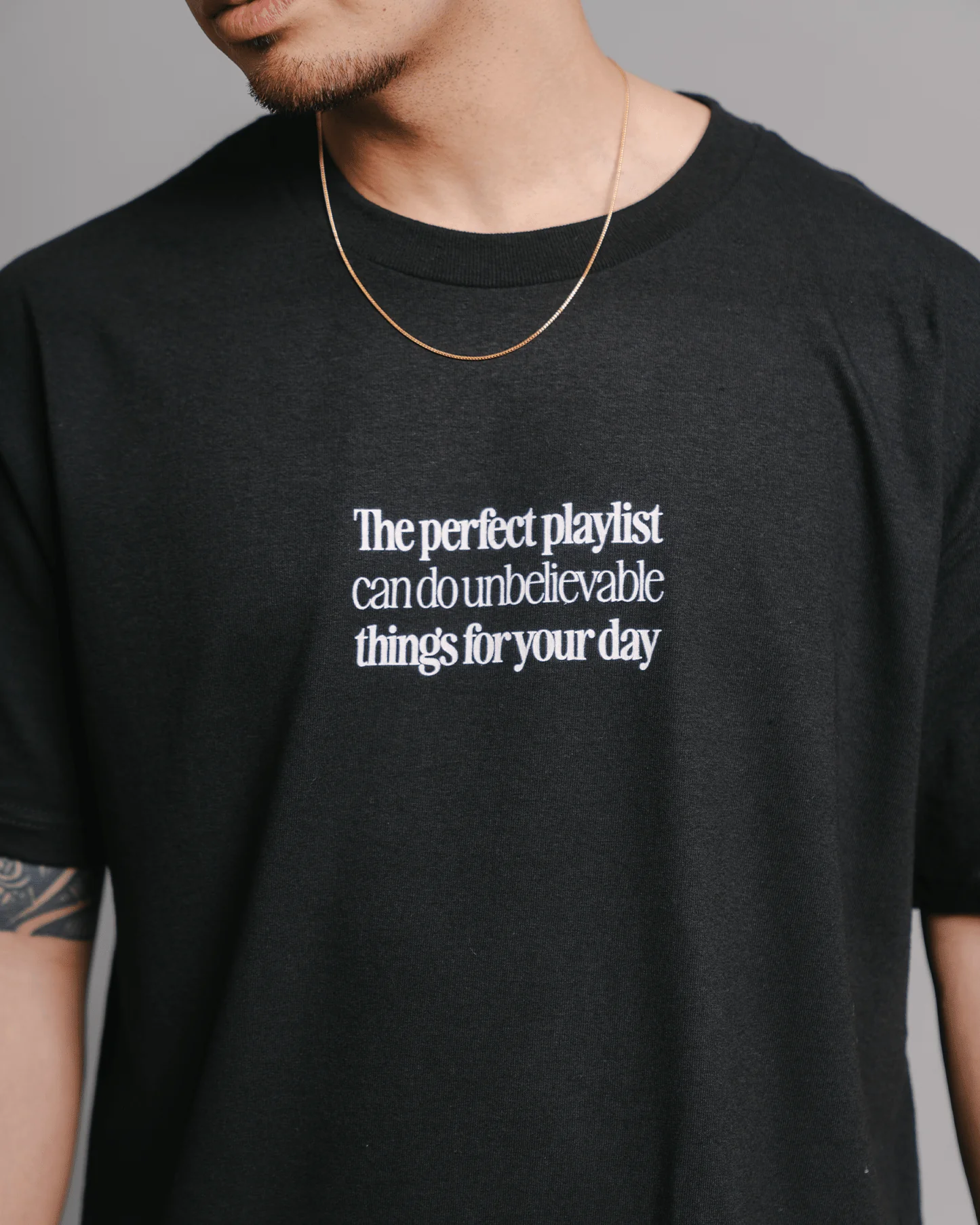 The Perfect Playlist | Classic Black Graphic Tee - Image 4