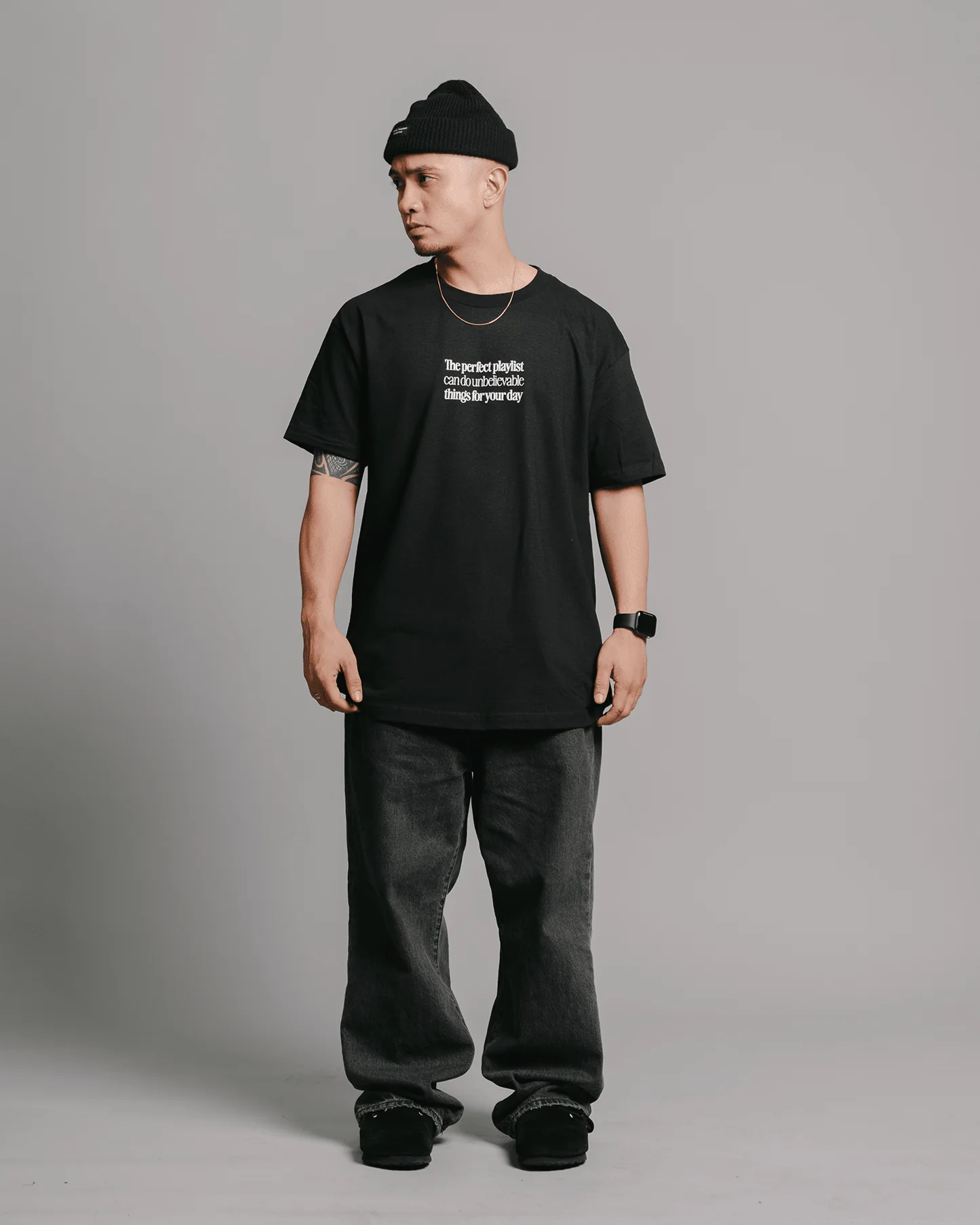The Perfect Playlist | Classic Black Graphic Tee - Image 5